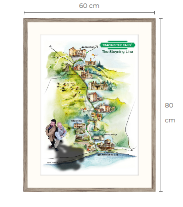 The Steyning Line – Collectable, Signed, Framed, Illustrated Map Print