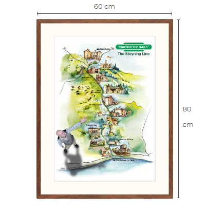 The Steyning Line – Signed, Framed, Illustrated Map Print