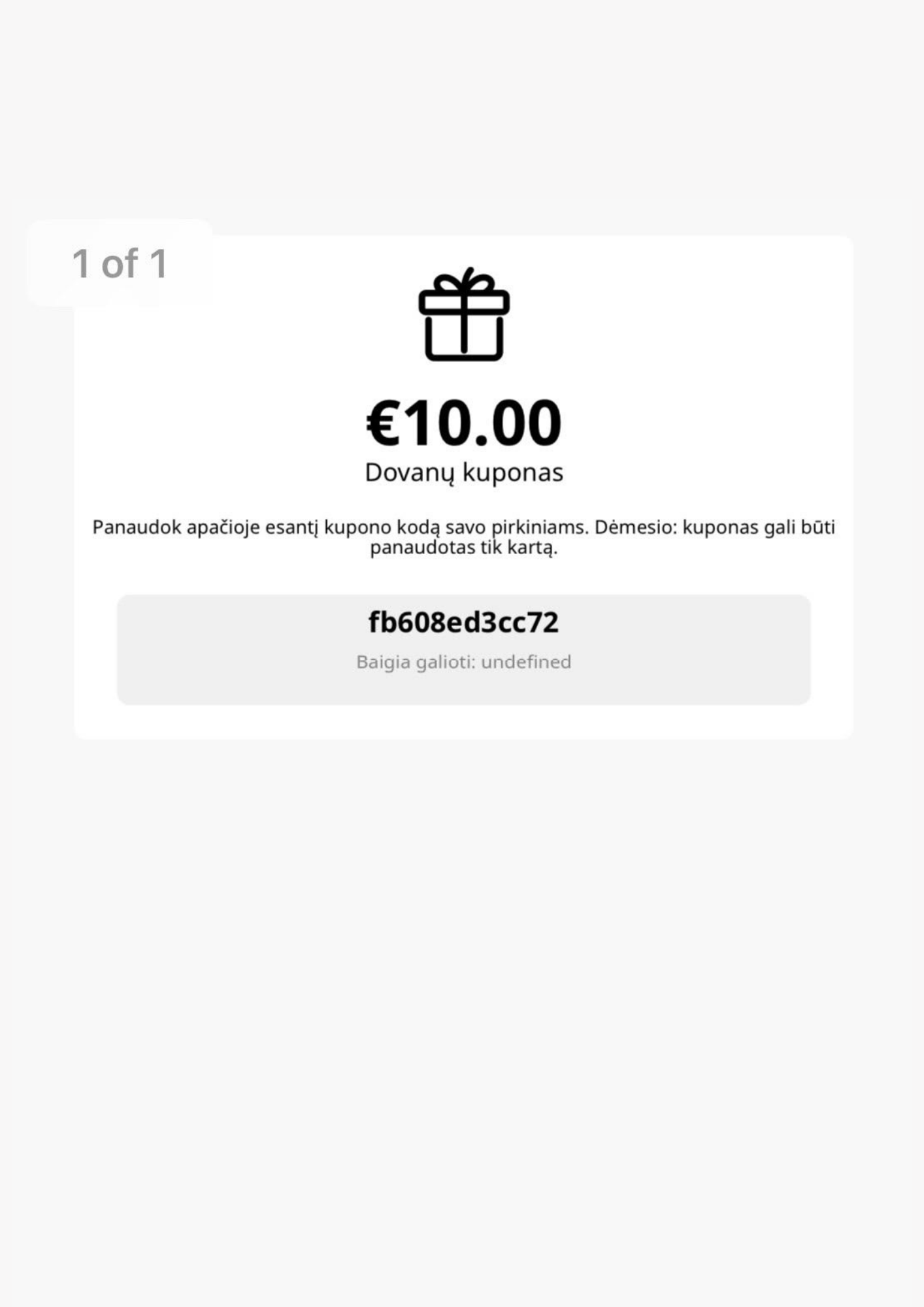 Virtualus dovanų kuponas