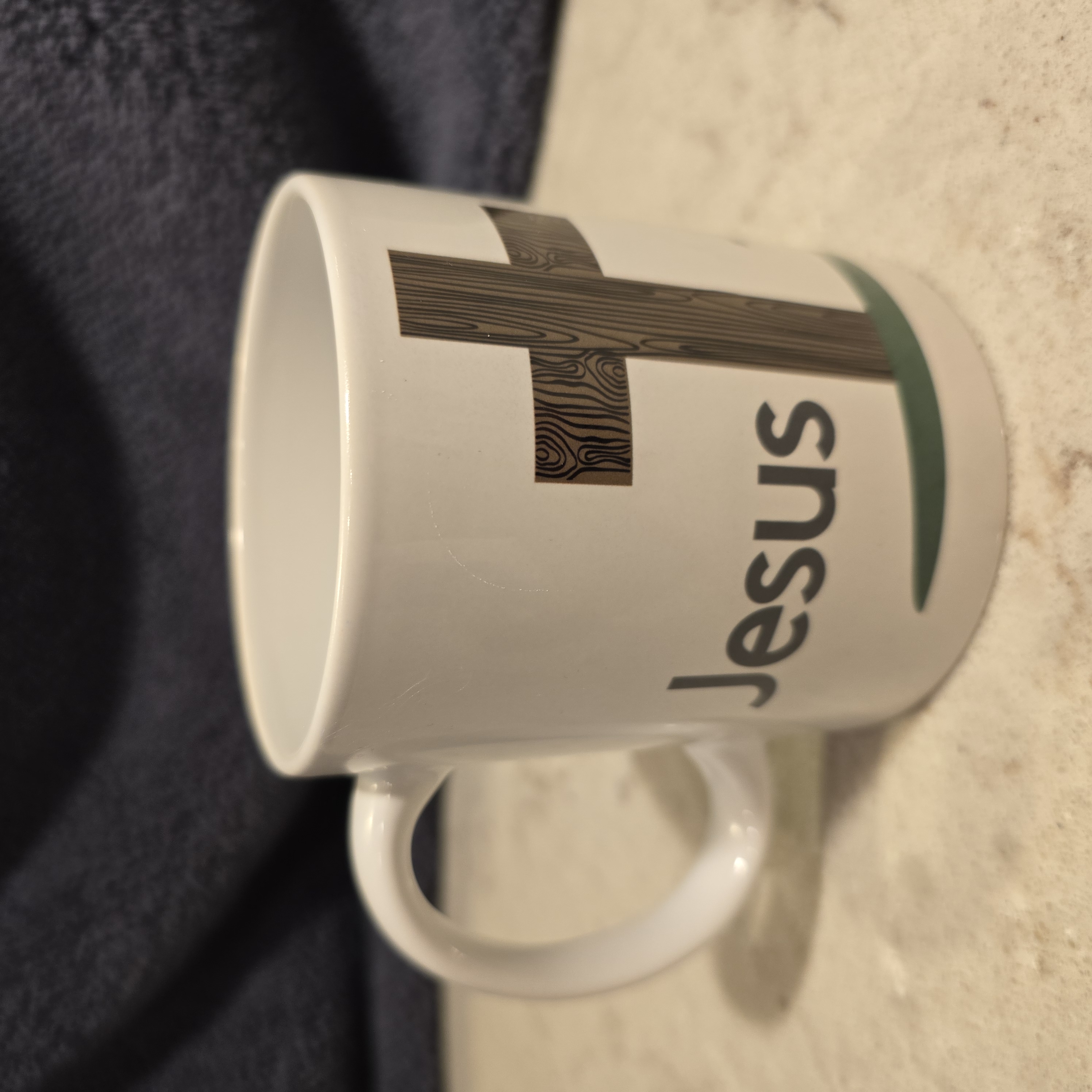 Ceramic Mug with the name of 'Jesus' and Cross Design