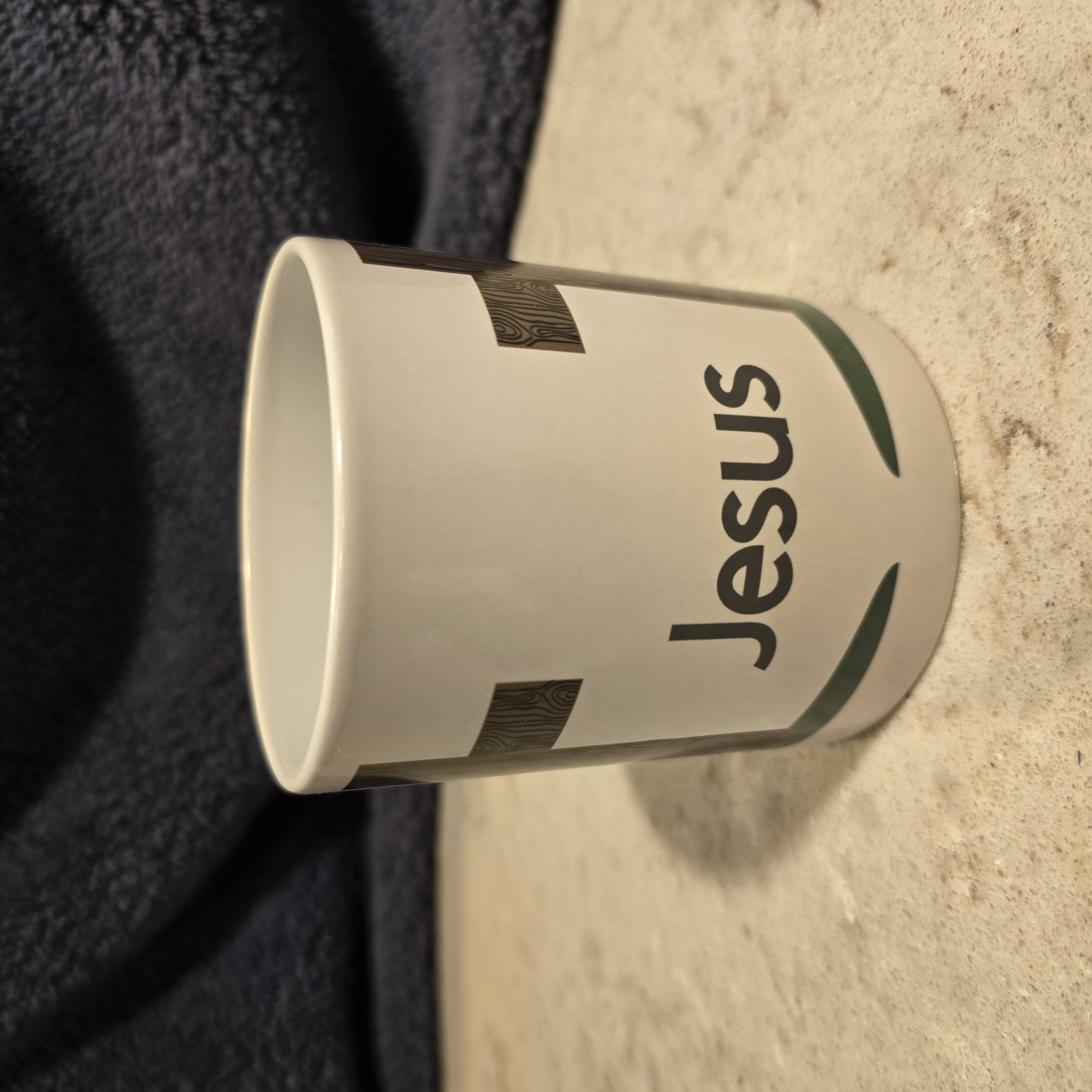 Ceramic Mug with the name of 'Jesus' and Cross Design