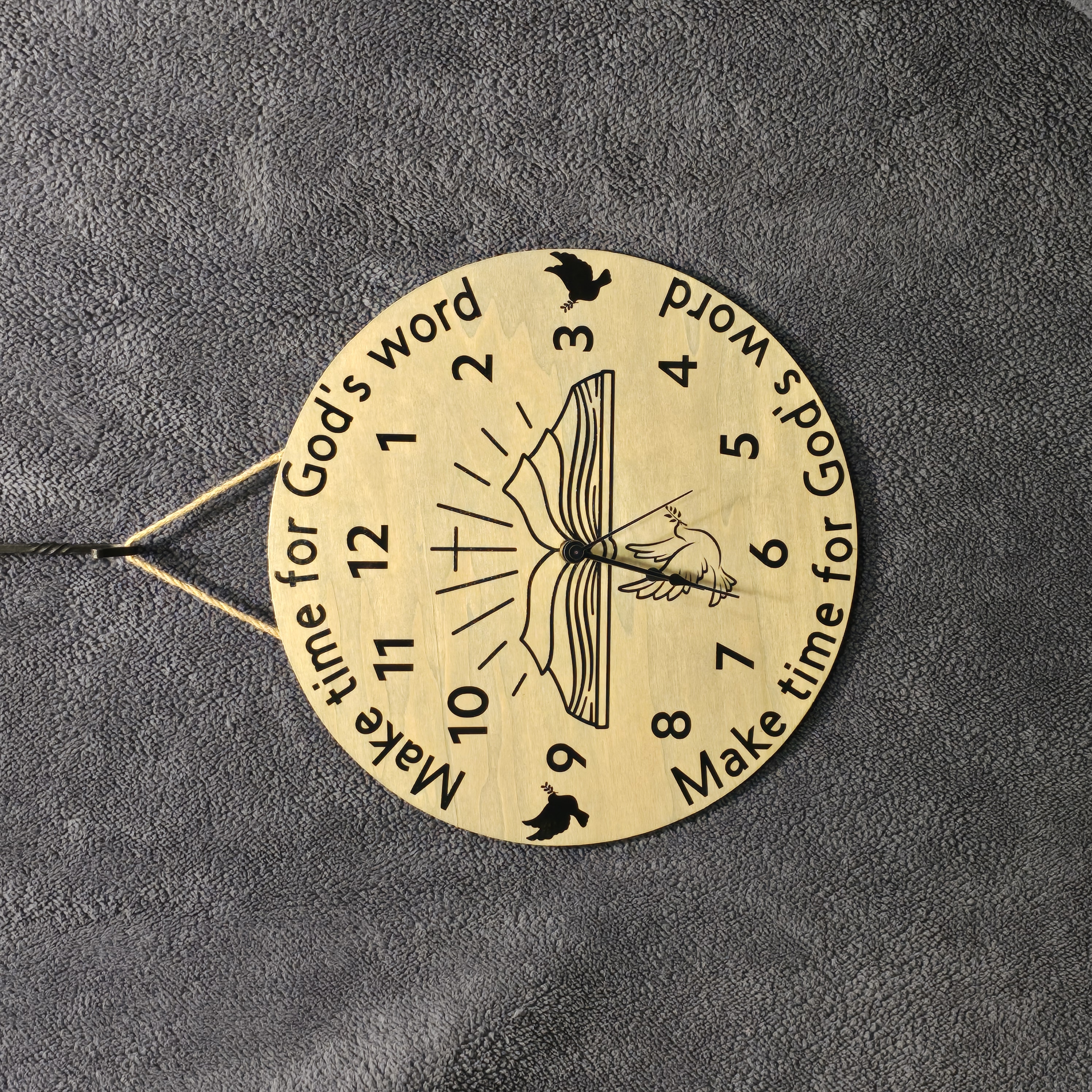 Wooden Religious Reminder Clock