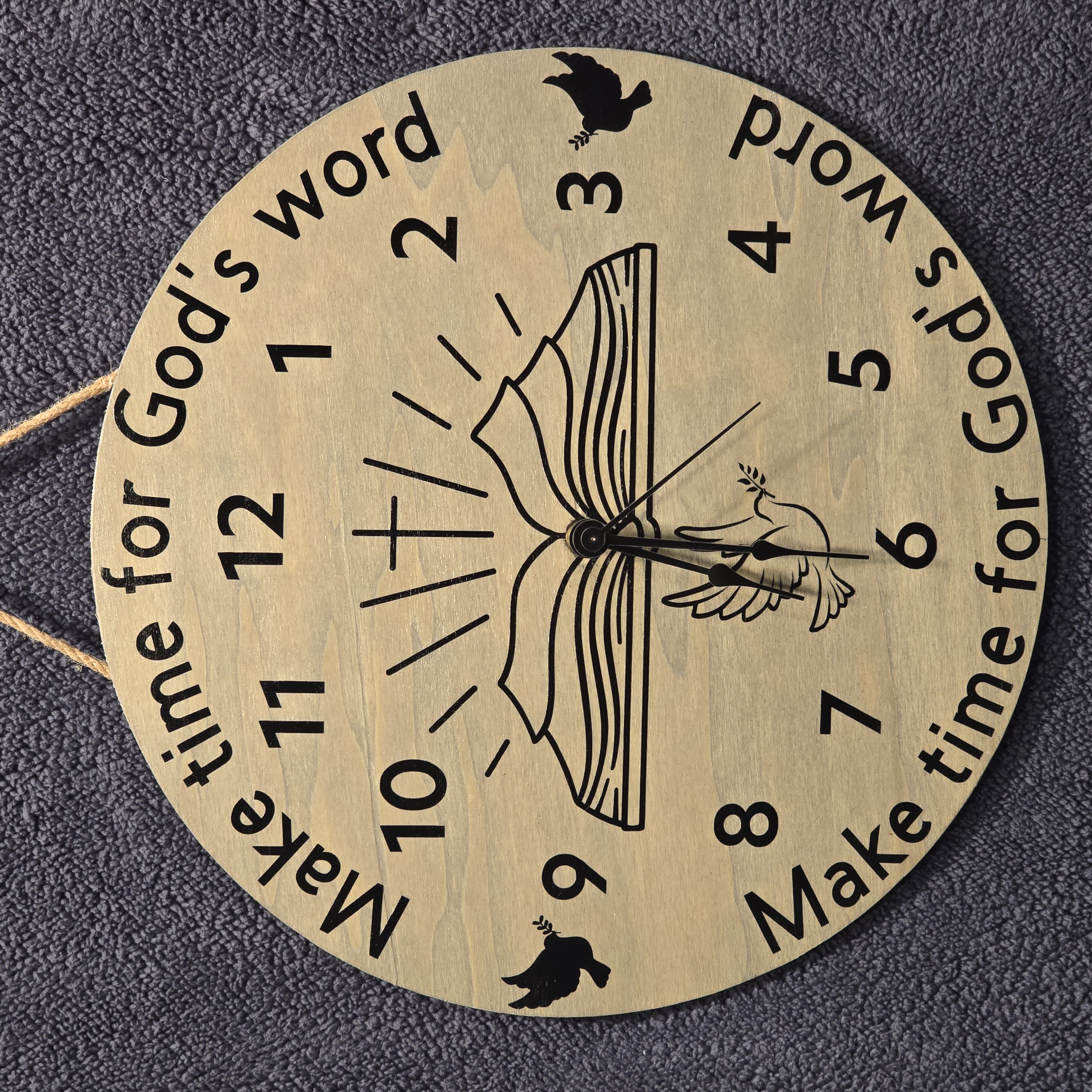 Wooden Religious Reminder Clock
