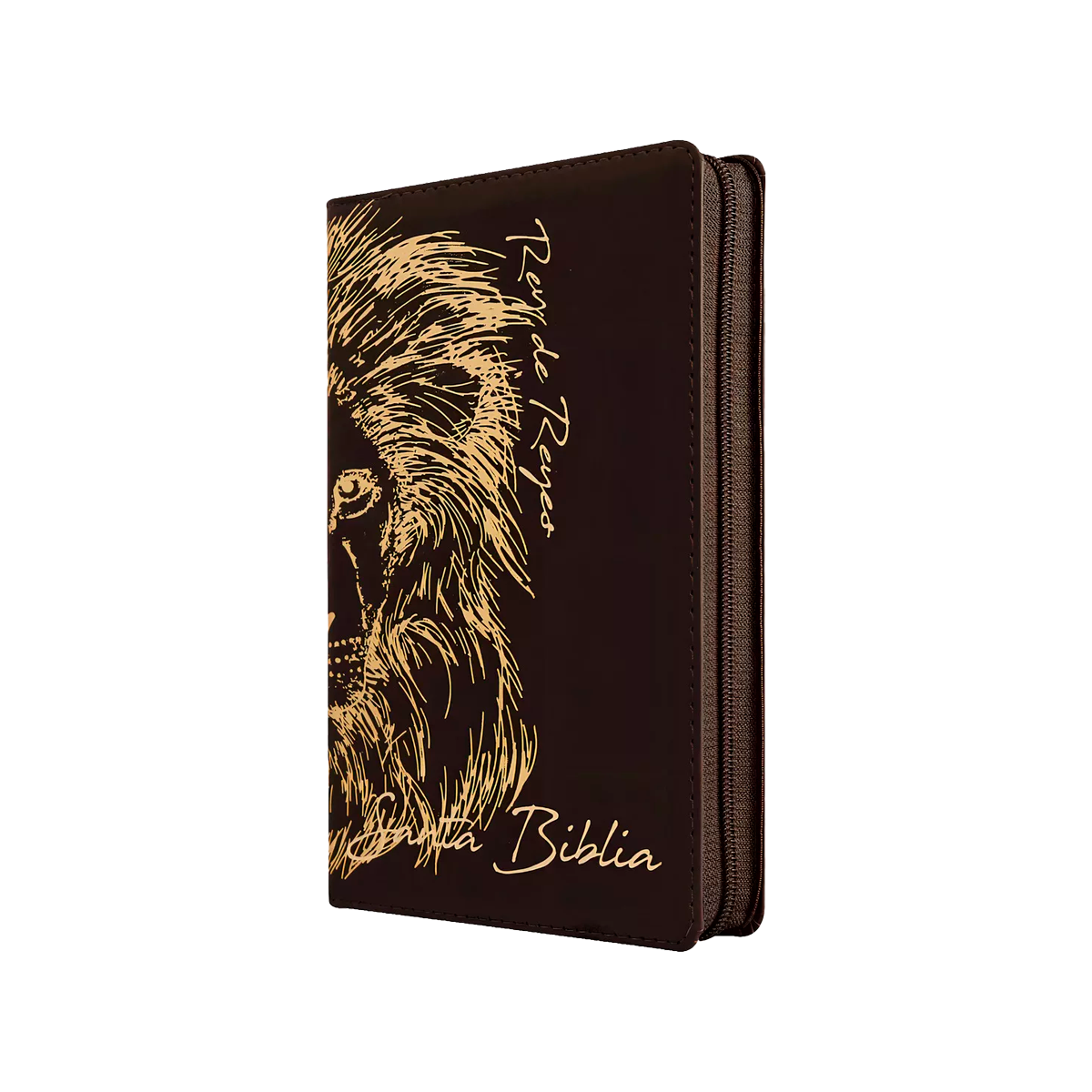 Biblia Diseño de León Con Zipper
