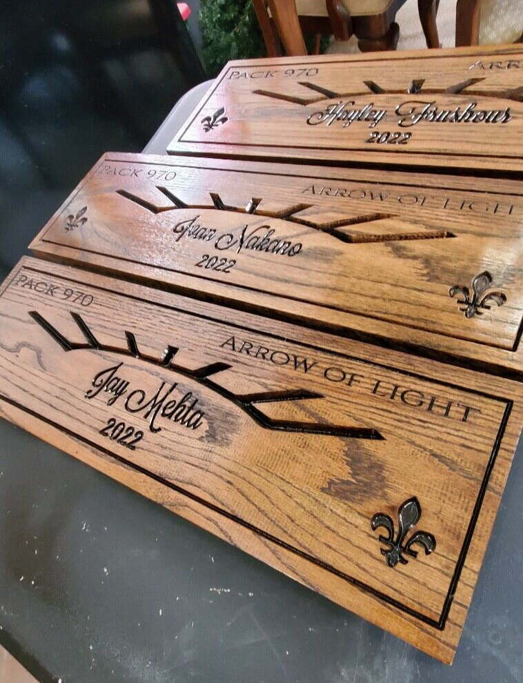 Scouting Arrow of Light Plaque Young Scouts Personalized Arrow of Light Plaque