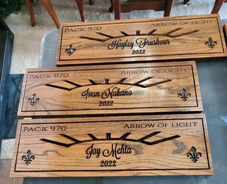 Scouting Arrow of Light Plaque Young Scouts Personalized Arrow of Light Plaque