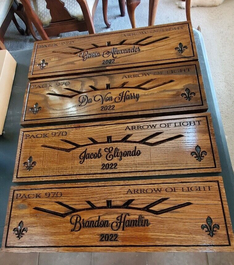 Scouting Arrow of Light Plaque Young Scouts Personalized Arrow of Light Plaque