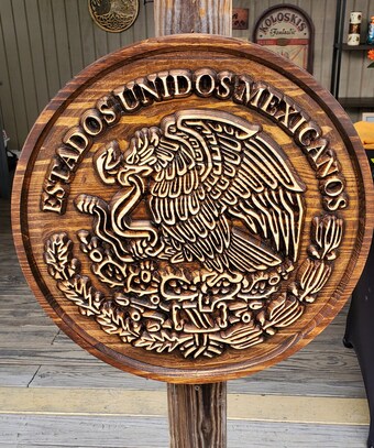 Mexico Coat of Arms Personalized Gift Mexican Art Island Art Mexican Wall Decor Caribbean Art Mexican 