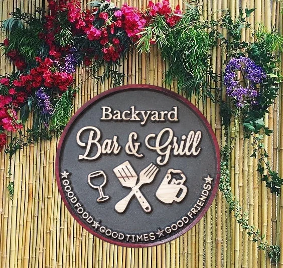 Personalized Pool & Patio Sign Backyard Bar and Grill Pool Deck Last Name Sign Custom Family Name Sign