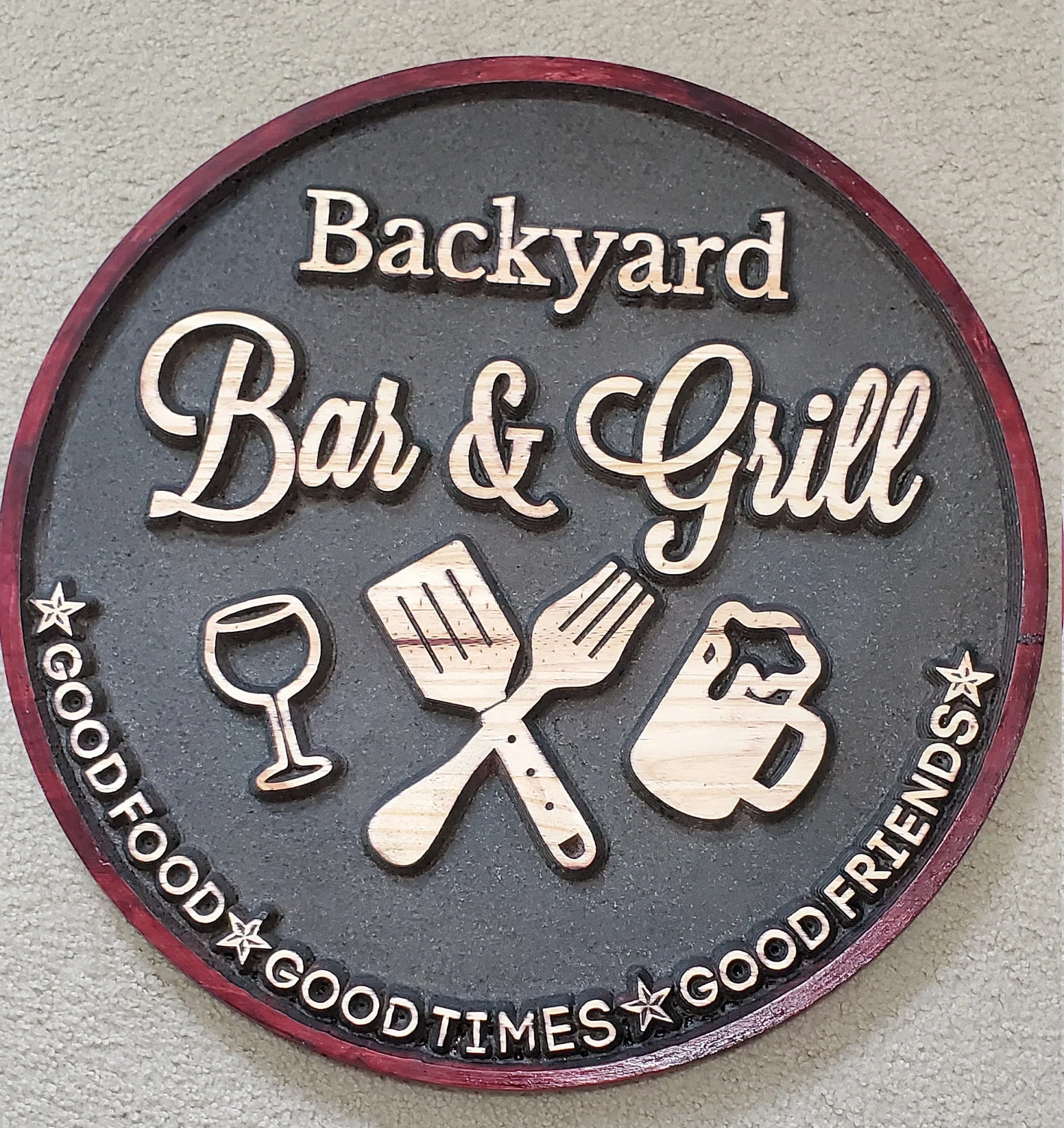 Personalized Pool & Patio Sign Backyard Bar and Grill Pool Deck Last Name Sign Custom Family Name Sign