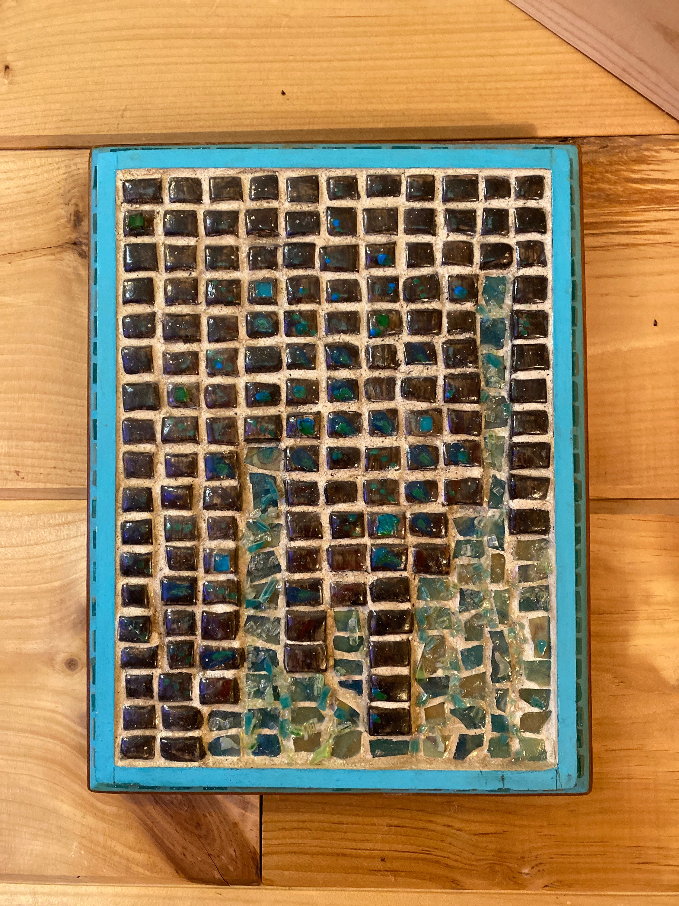 Touch of Turquoise is Original Mosaic Wall Art, pretty home decor, original art by artist, mixed media, arist original 