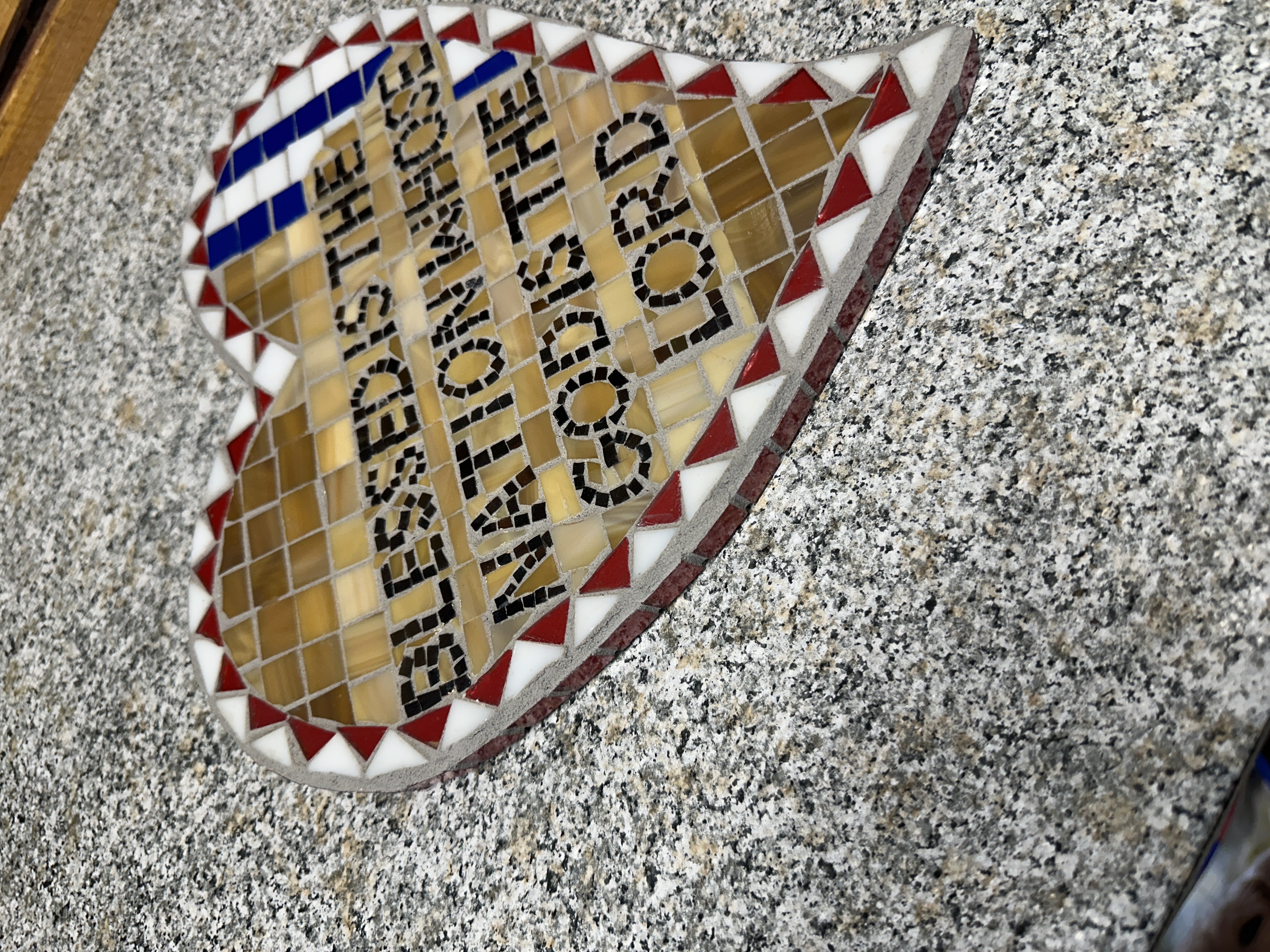 Blessed is the Nation Whose God is the Lord Original Mosaic Wall Art, OOAK patriotic wall decor, Christian gift, gift for your friend