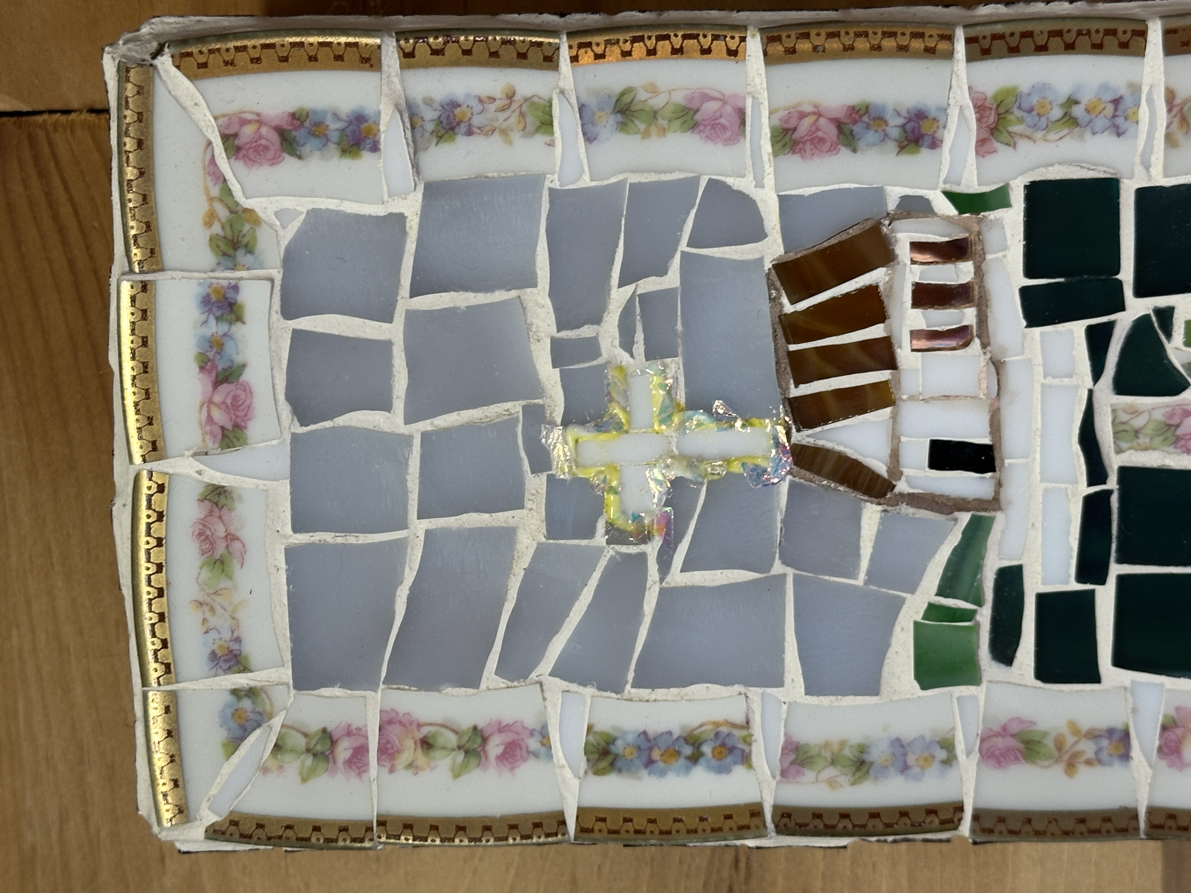 Church in the Meadow is Original Mosaic Wall Art, home decor, original art by artist, artist original mosaic, wall decor, gift for friend