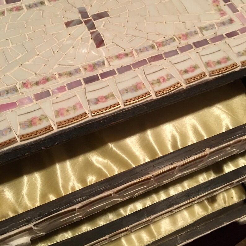 GLORY DAYS Mosaic Chest of Drawers, old-fashioned child's chest of drawers, original mosaic art, unique home decor, Christmas gift for teen