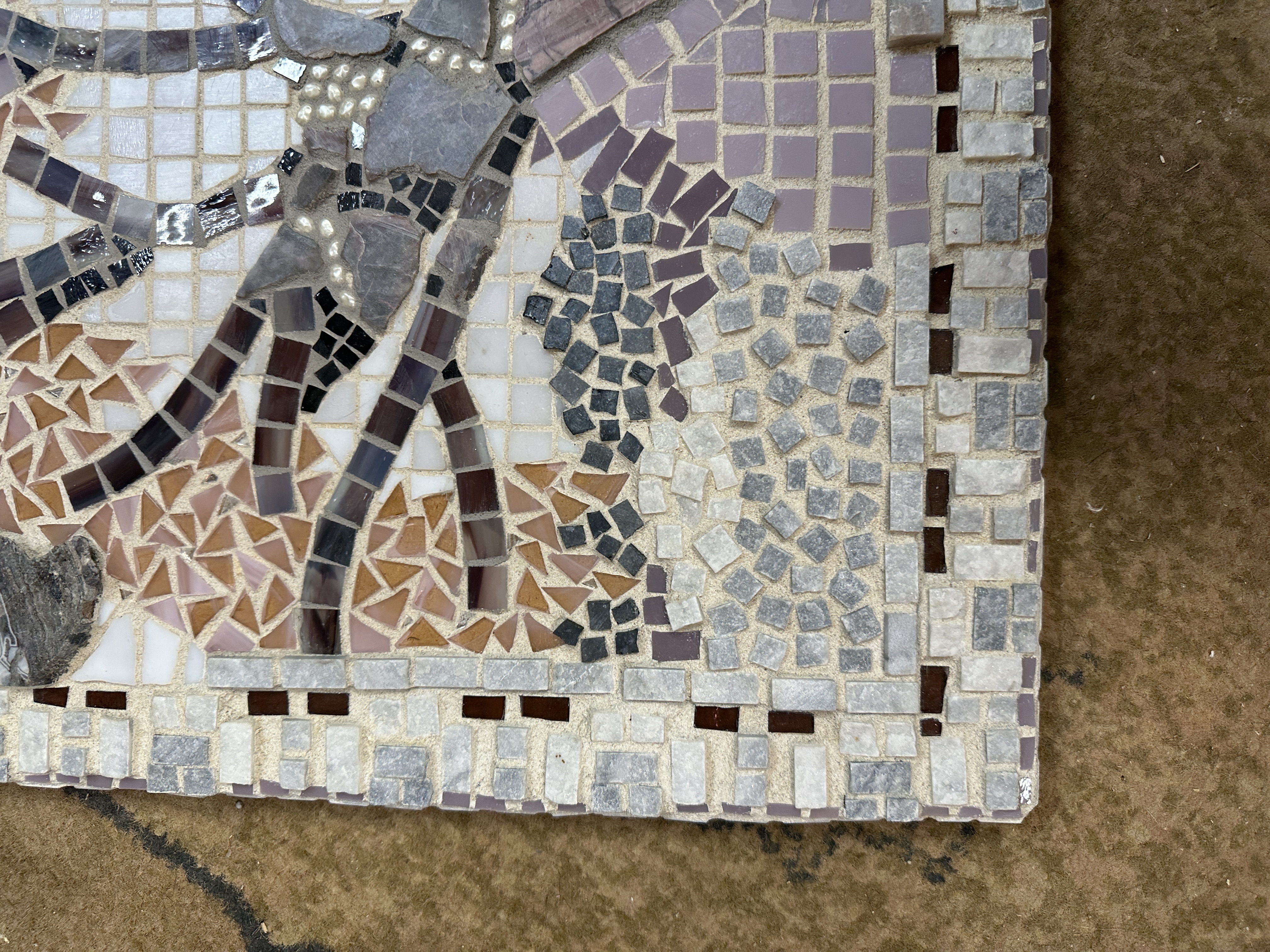 Inside the Marble Box Mosaic Wall Hanging, large beautiful wall decor, marble, agate, chalcedony, very unique decor, Christian Gift Tag