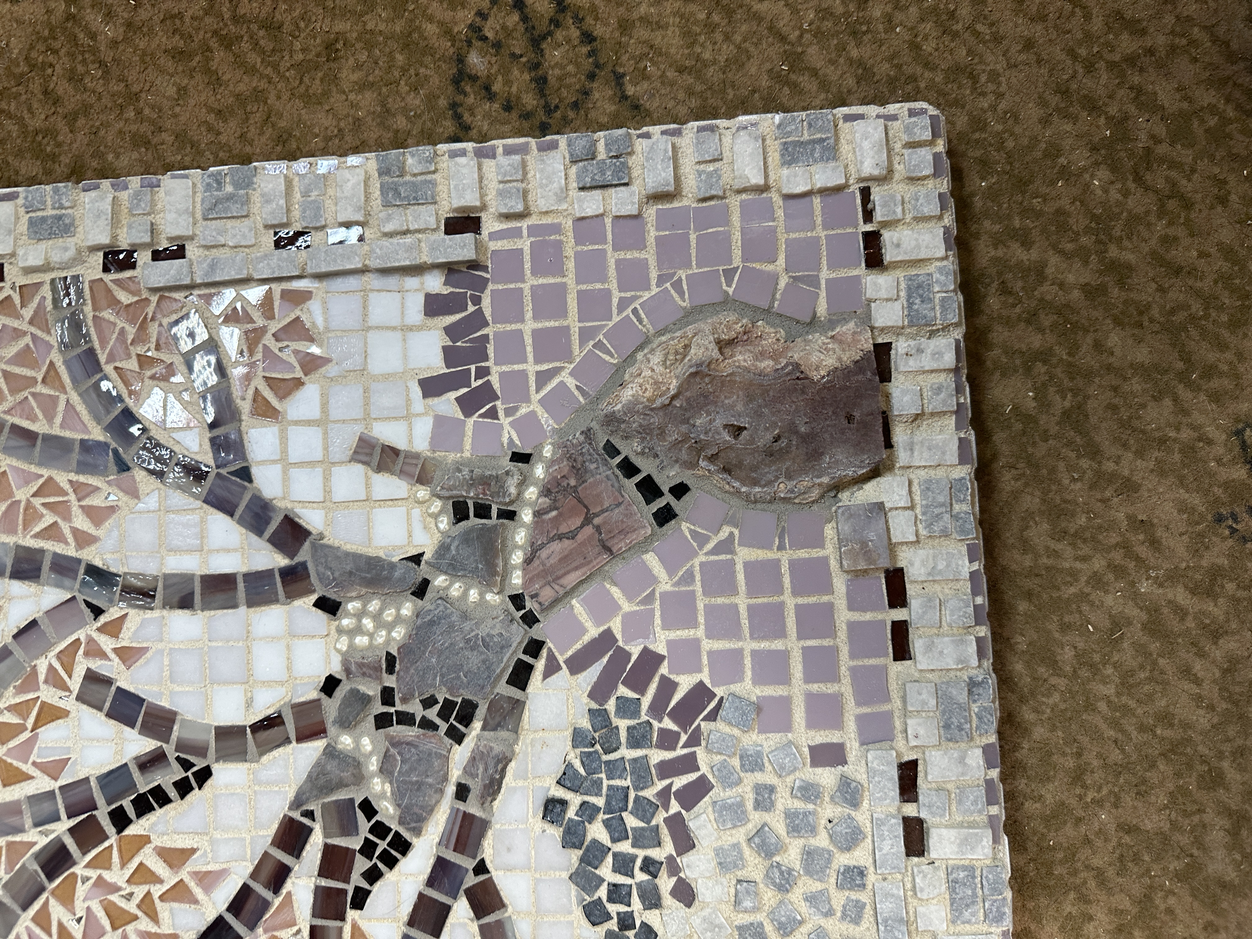 Inside the Marble Box Mosaic Wall Hanging, large beautiful wall decor, marble, agate, chalcedony, very unique decor, Christian Gift Tag