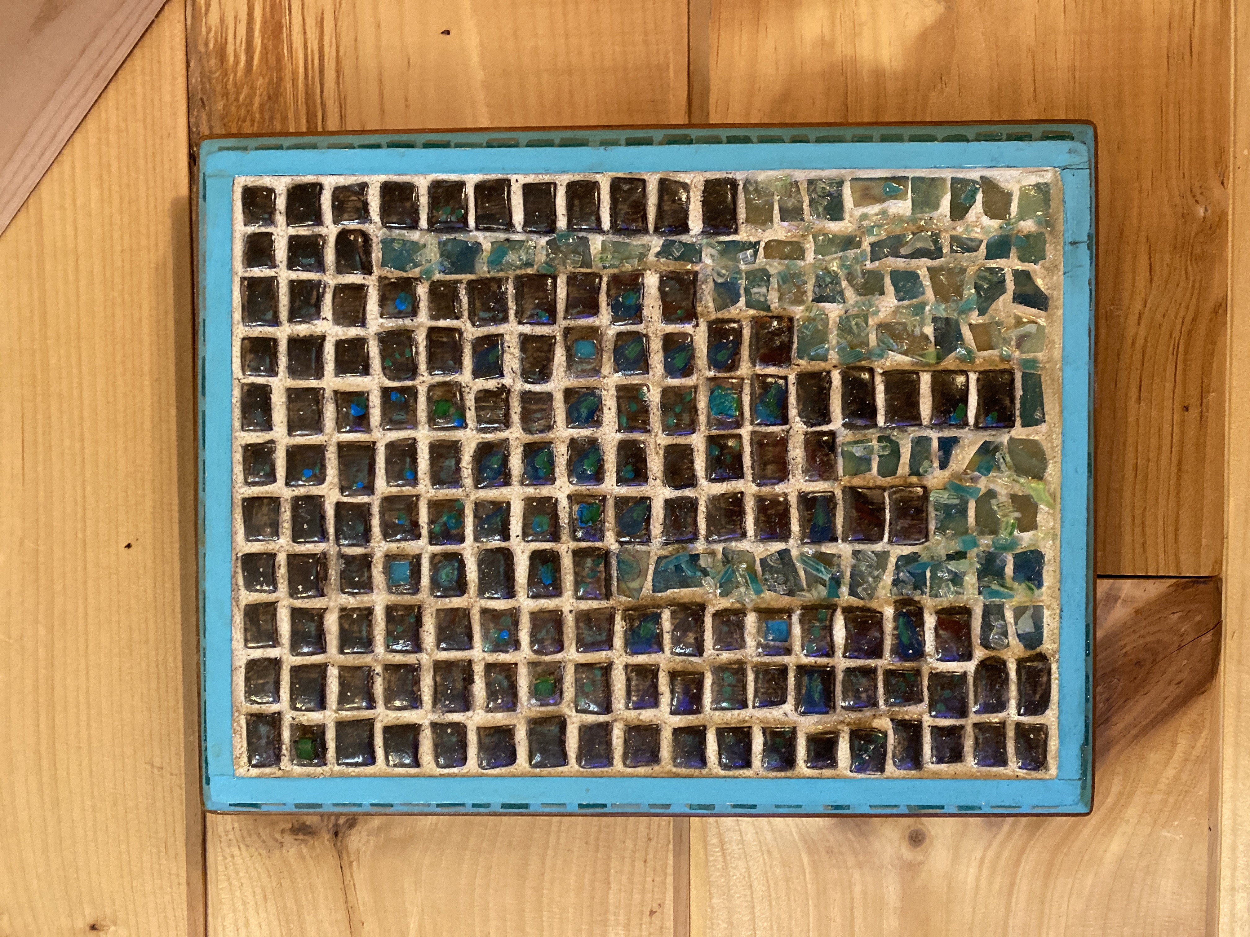 Touch of Turquoise is Original Mosaic Wall Art, pretty home decor, original art by artist, mixed media, arist original 