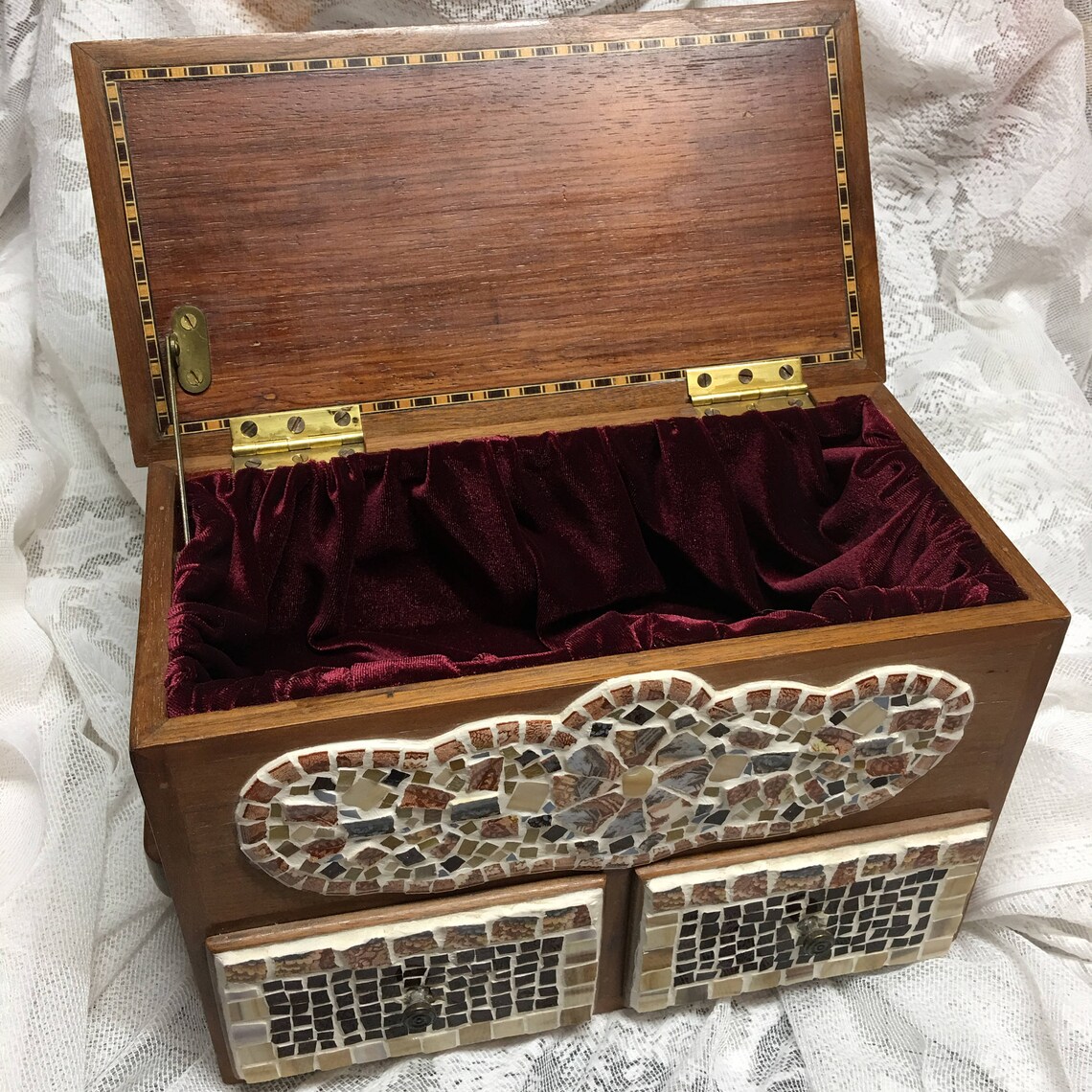 TREASURES and MEMORIES Original Mosaic Box with Drawers, special occasion gift, gift for a friend, home decor