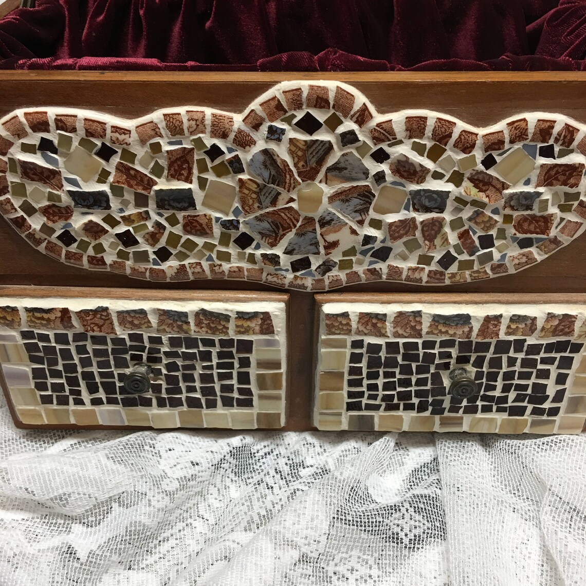TREASURES and MEMORIES Original Mosaic Box with Drawers, special occasion gift, gift for a friend, home decor