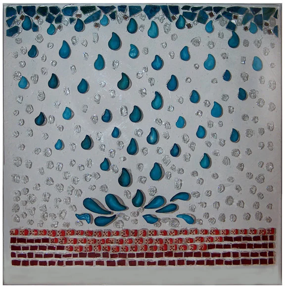 Walk in the Rain Patriotic Original Art Wall Hanging