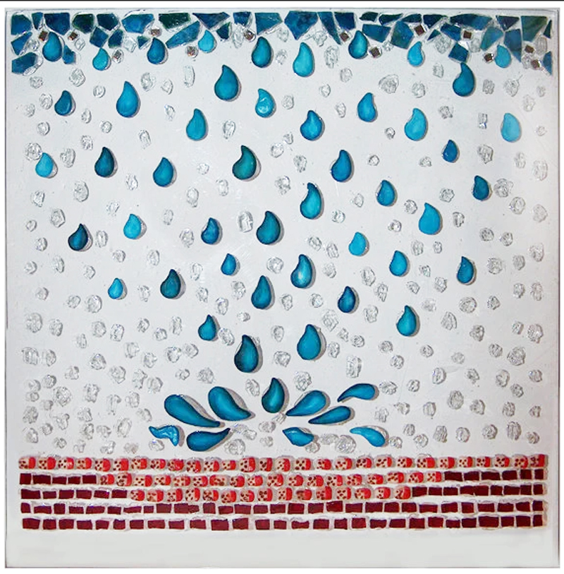 Walk in the Rain Patriotic Original Art Wall Hanging