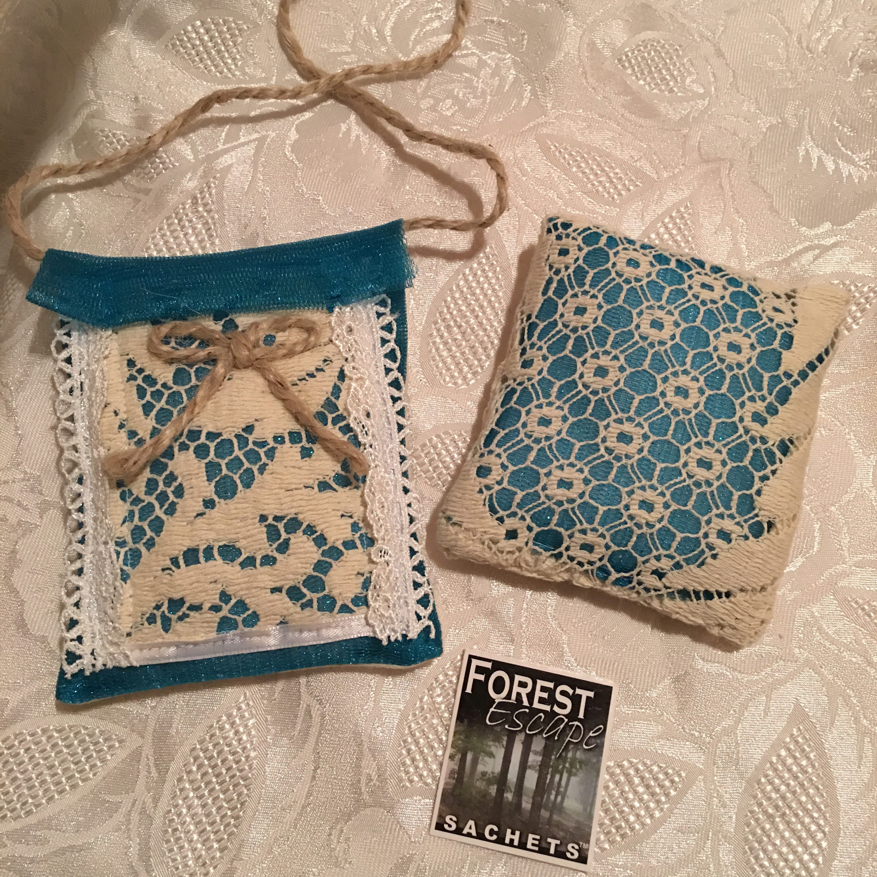 SET! WATERFALL DREAM 1 Drawer Sachet and 1 Hanging Sachet! fresh orange and green melon, rose, and mint