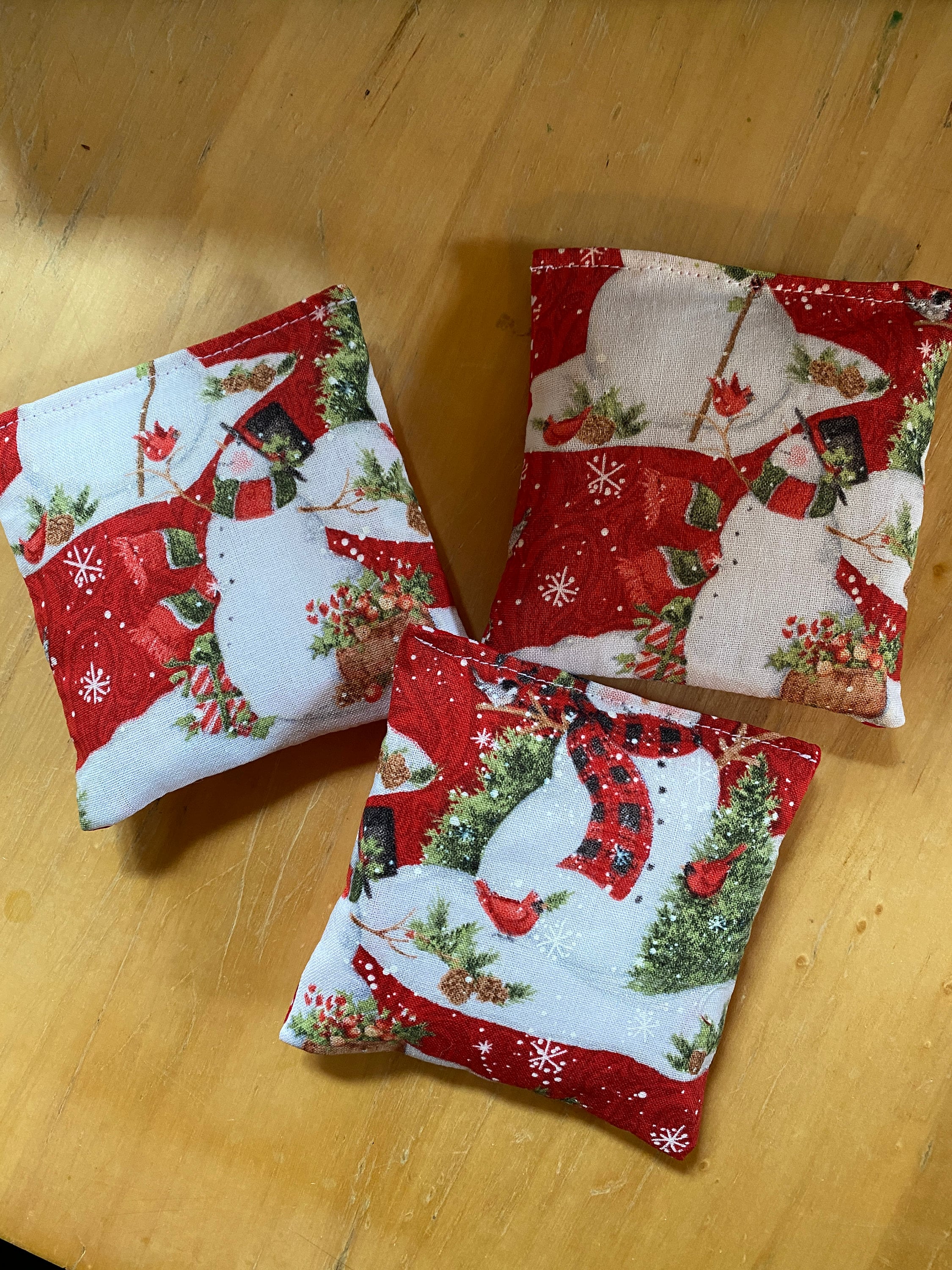 3 SACHETS Candy Cane fragrance oil Christmas Snowman Sachets, drawer sachets