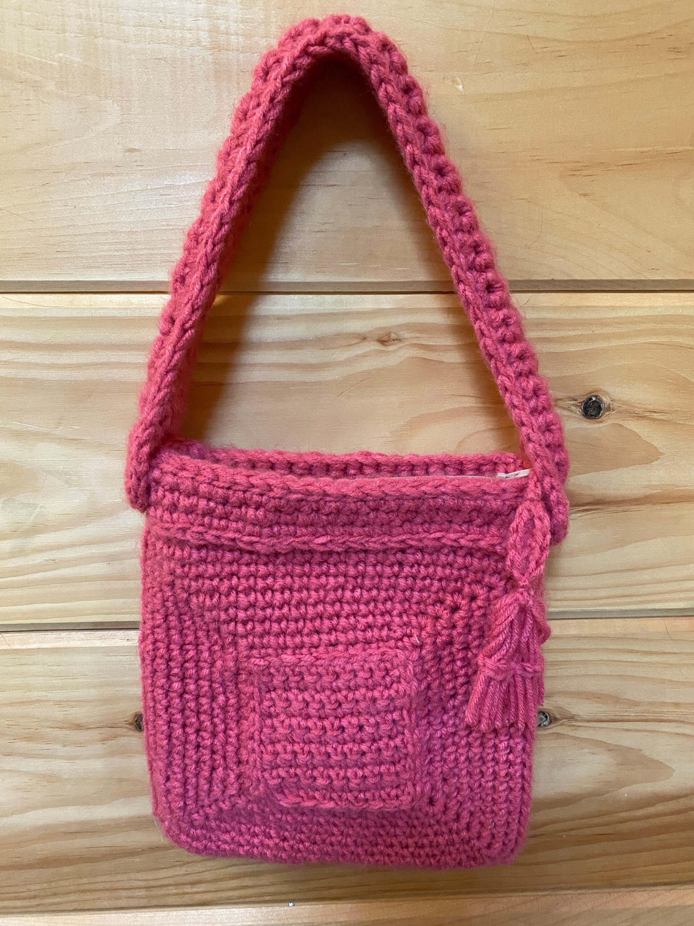 God of Hope handmade crocheted purse, lined handbag, Christian Romans 15:13 keyring