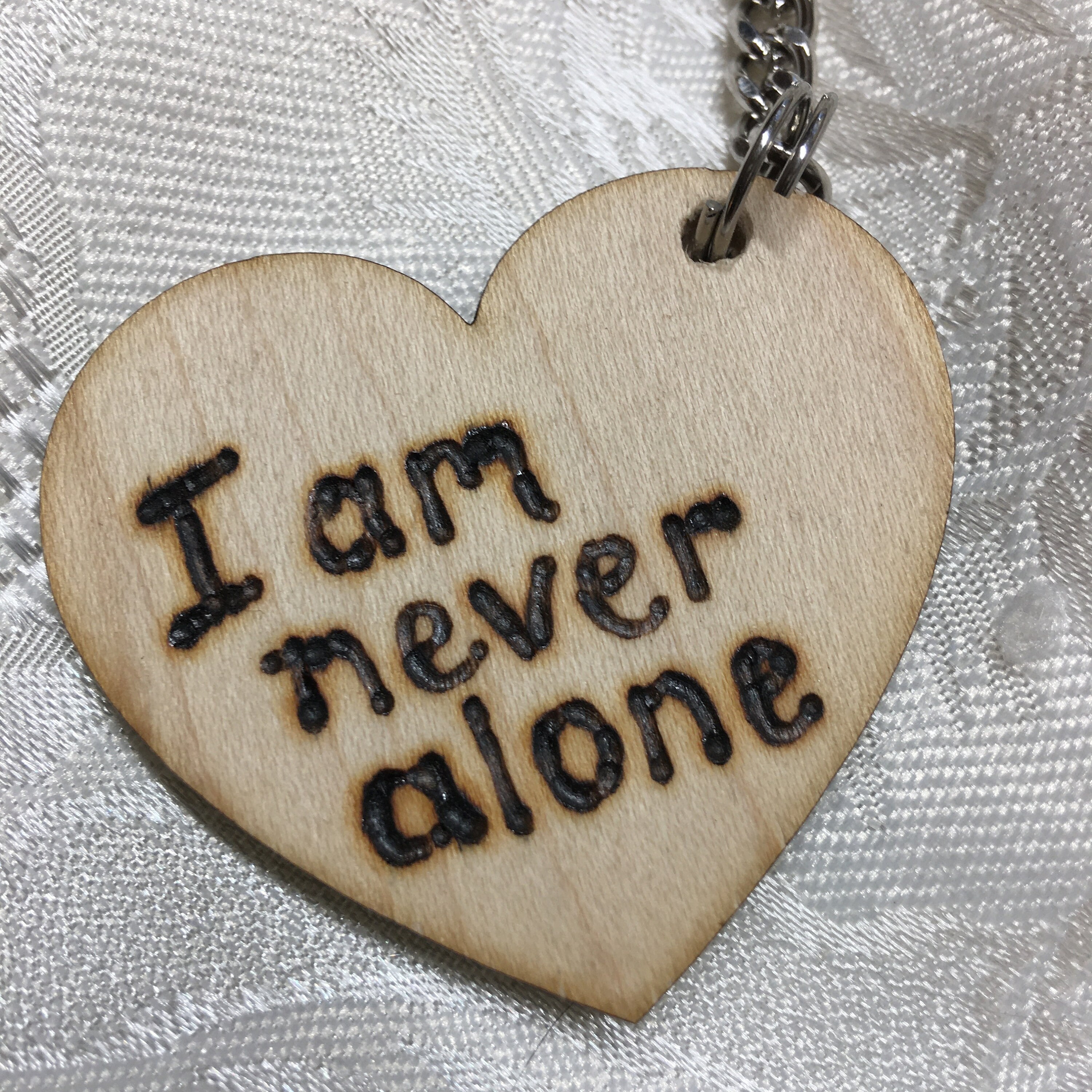 I Am Never Alone Christian Keychain, great gift for Christmas, gift for friend, John 14:17 Scripture