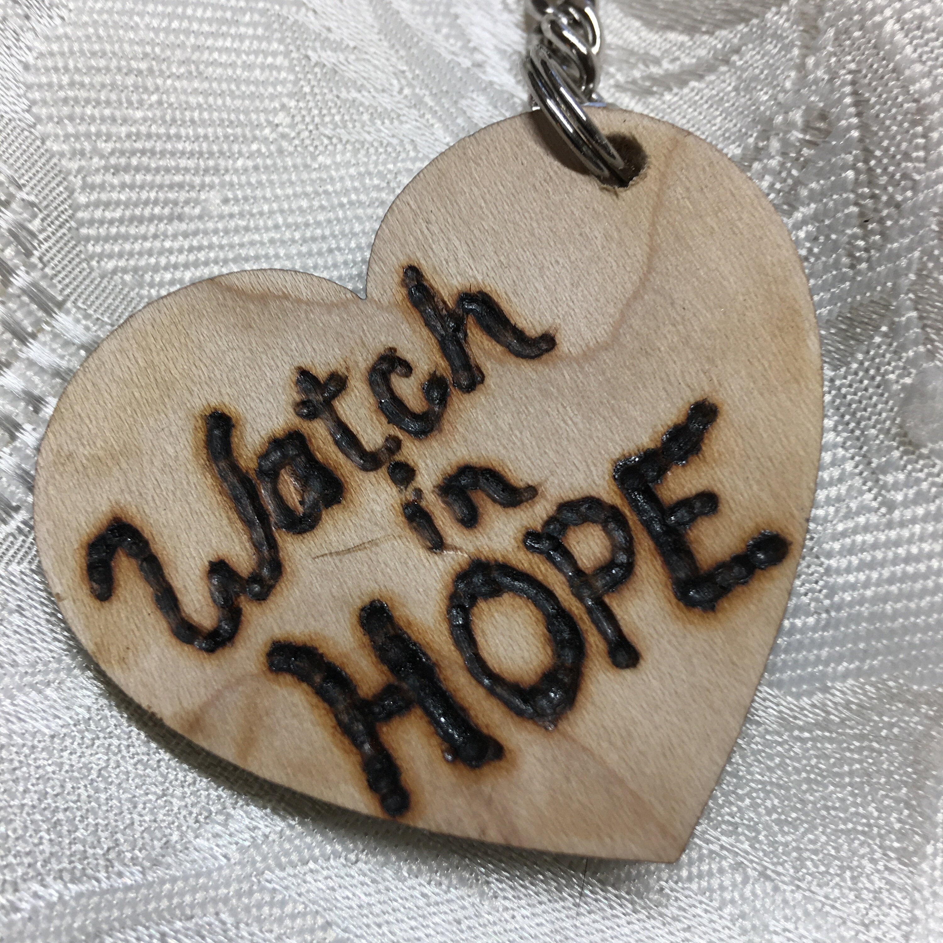 Watch in HOPE Christian Keychain, great gift for Christmas, gift for friend, Micah 7:7 Scripture
