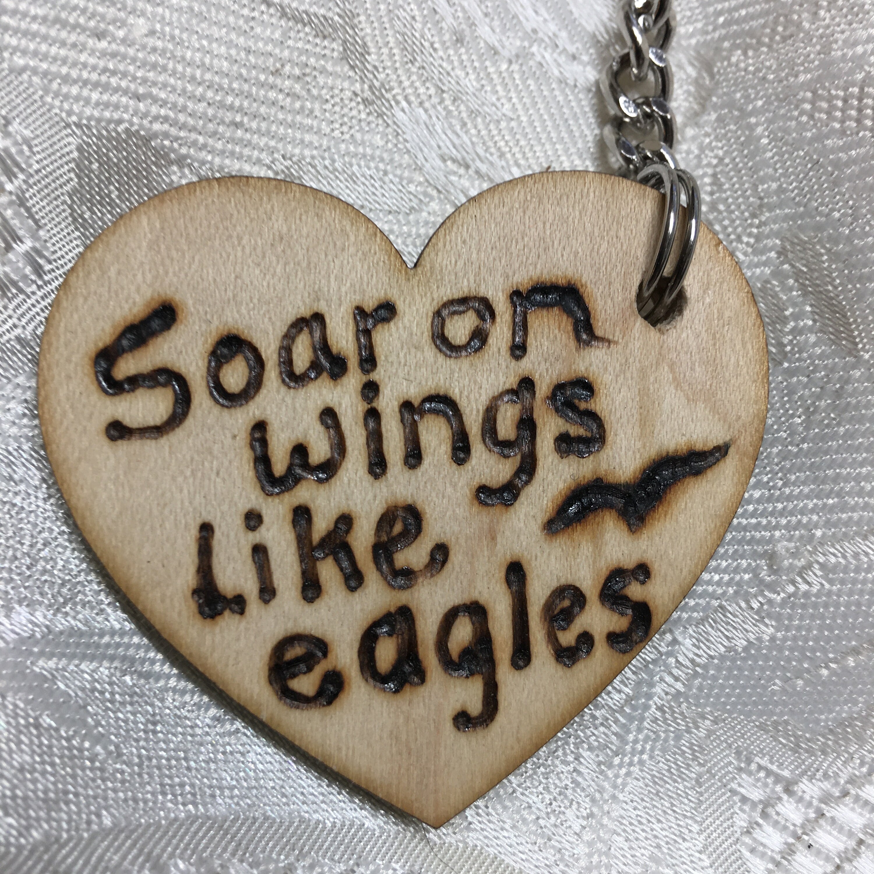 Soar on Wings Like Eagles Christian Keychain, great gift for Christmas, gift for friend, Isaiah 40:31 Scripture
