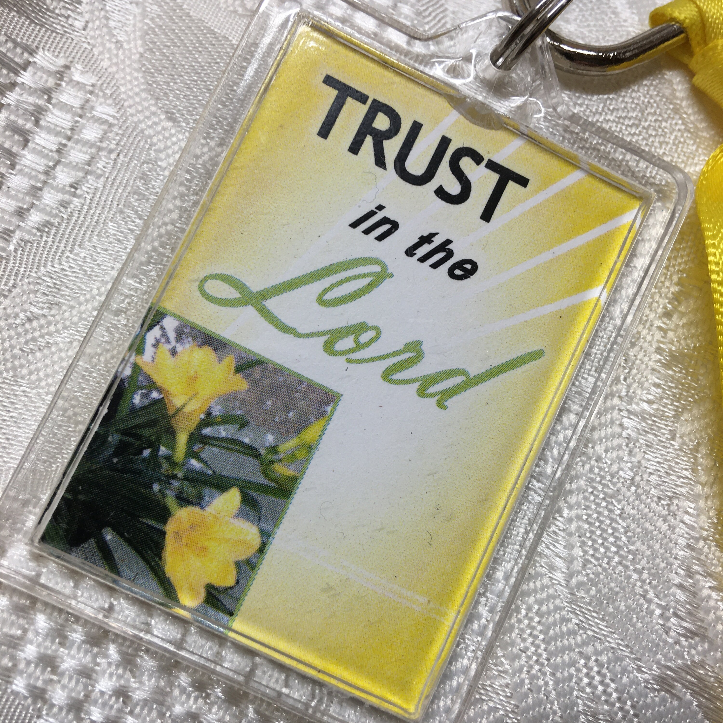 Christian Key Ring, TRUST in the LORD, clips on your purse or clutch, gift for Christian friend