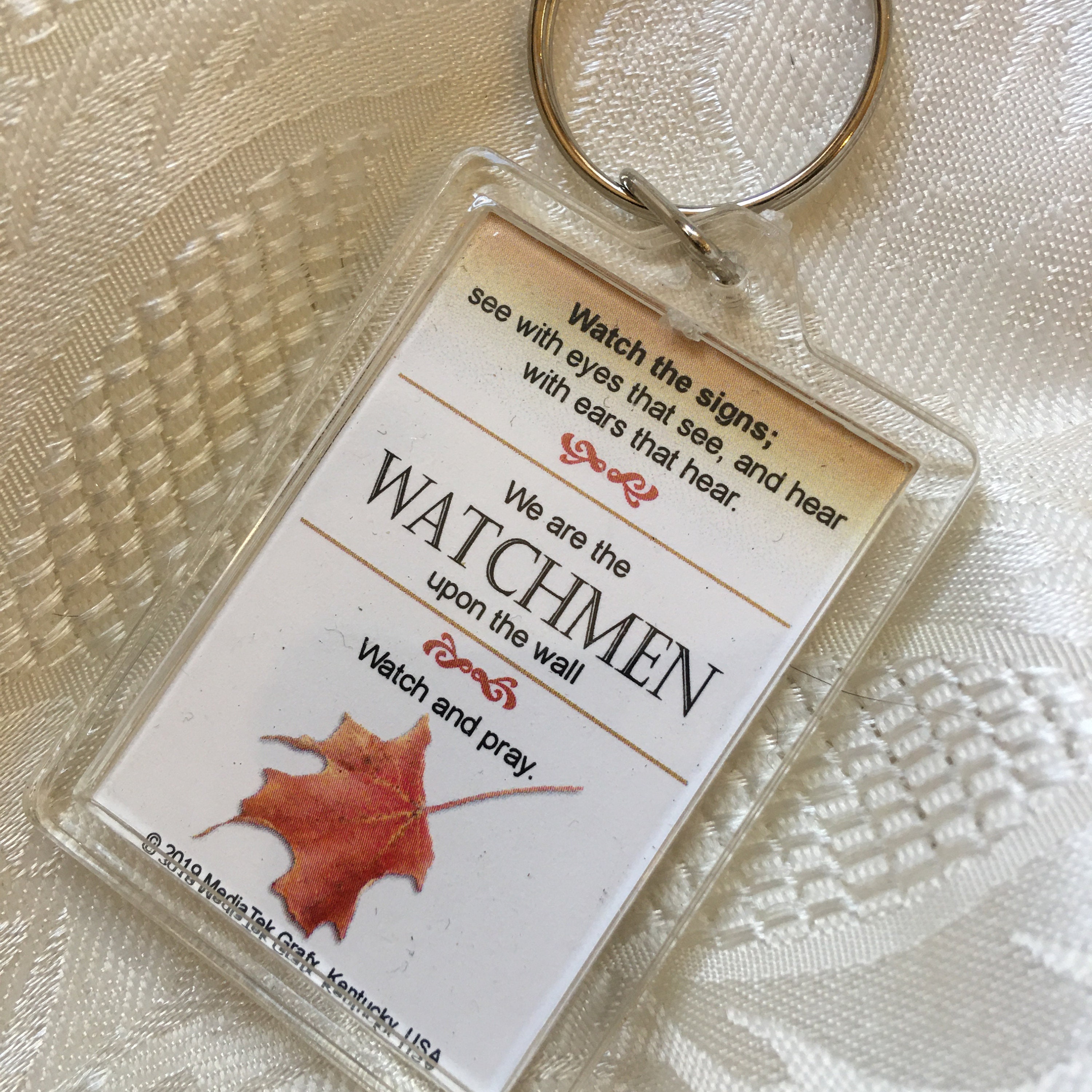 Watchmen Upon the Wall Christian Keychain Ecclesiastes 3:1-8 with key ring great gift for Christmas gift for friend