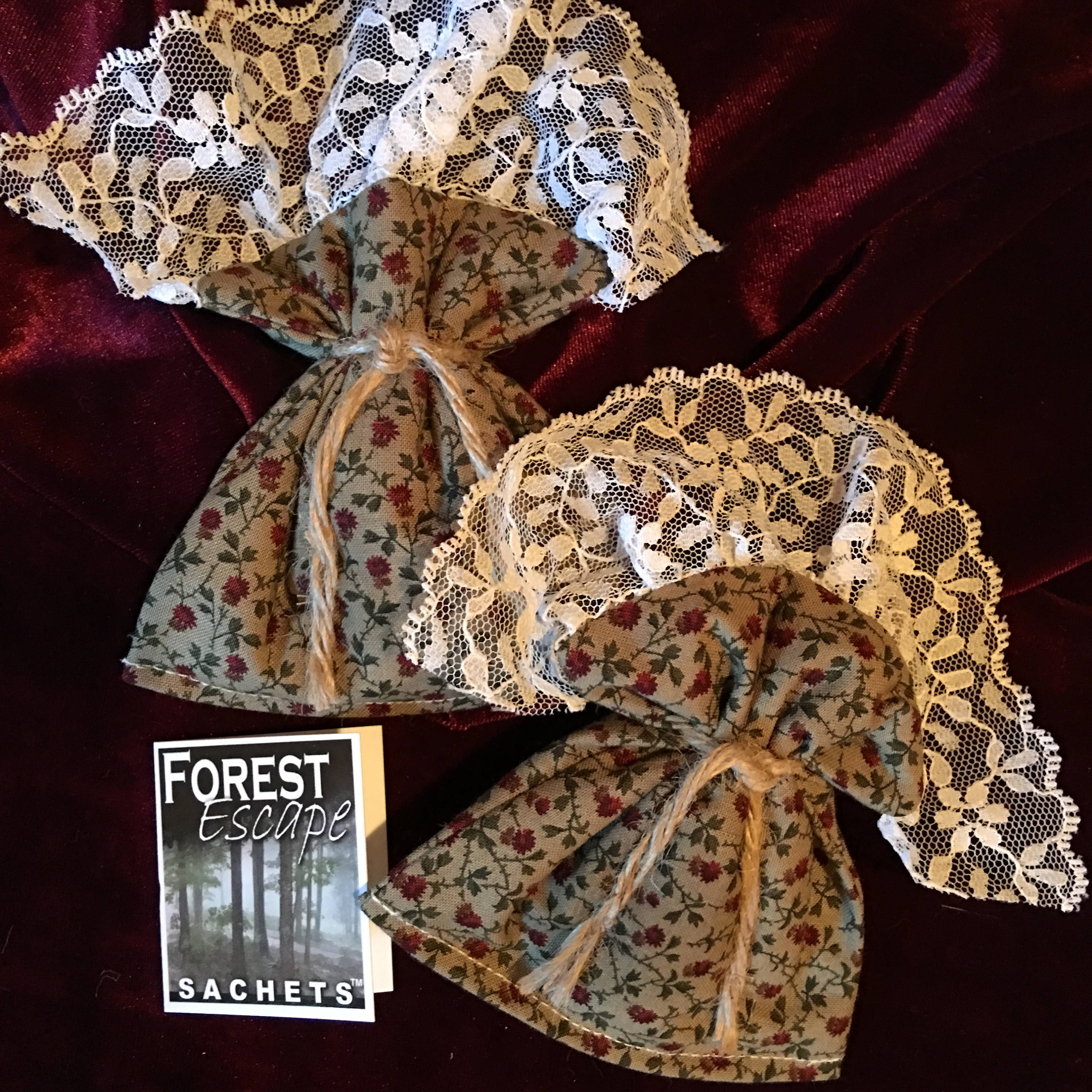 Soft Powdery Scent, LACE BAG Sachets, Baby Grace Fragrance, 2 drawer sachets