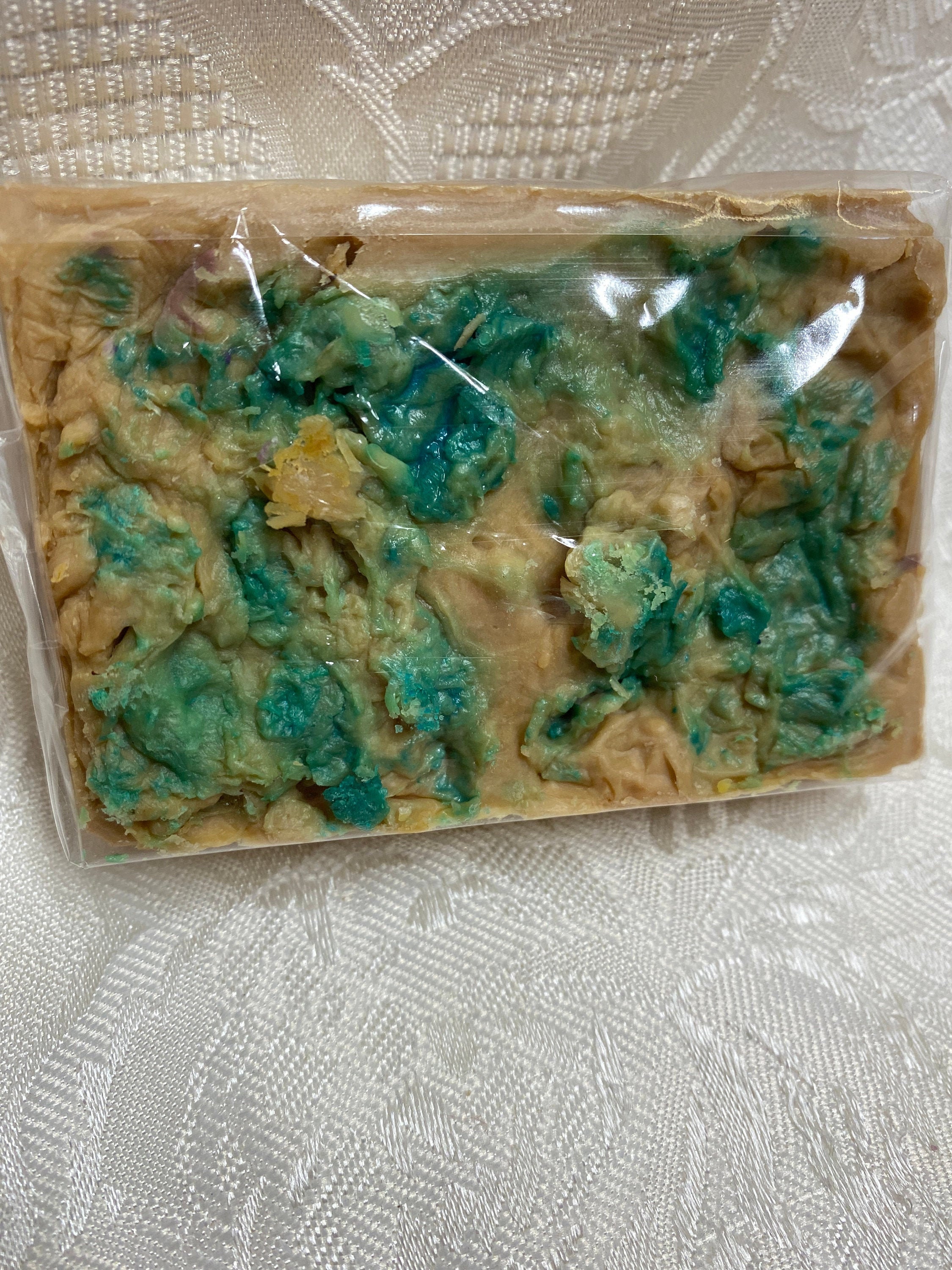 SWEET KISS Raspberry Tart Soap, Coconut, Almond, Avocado, Olive, hand made in small batches, wonderful fragrance with a kiss of green color