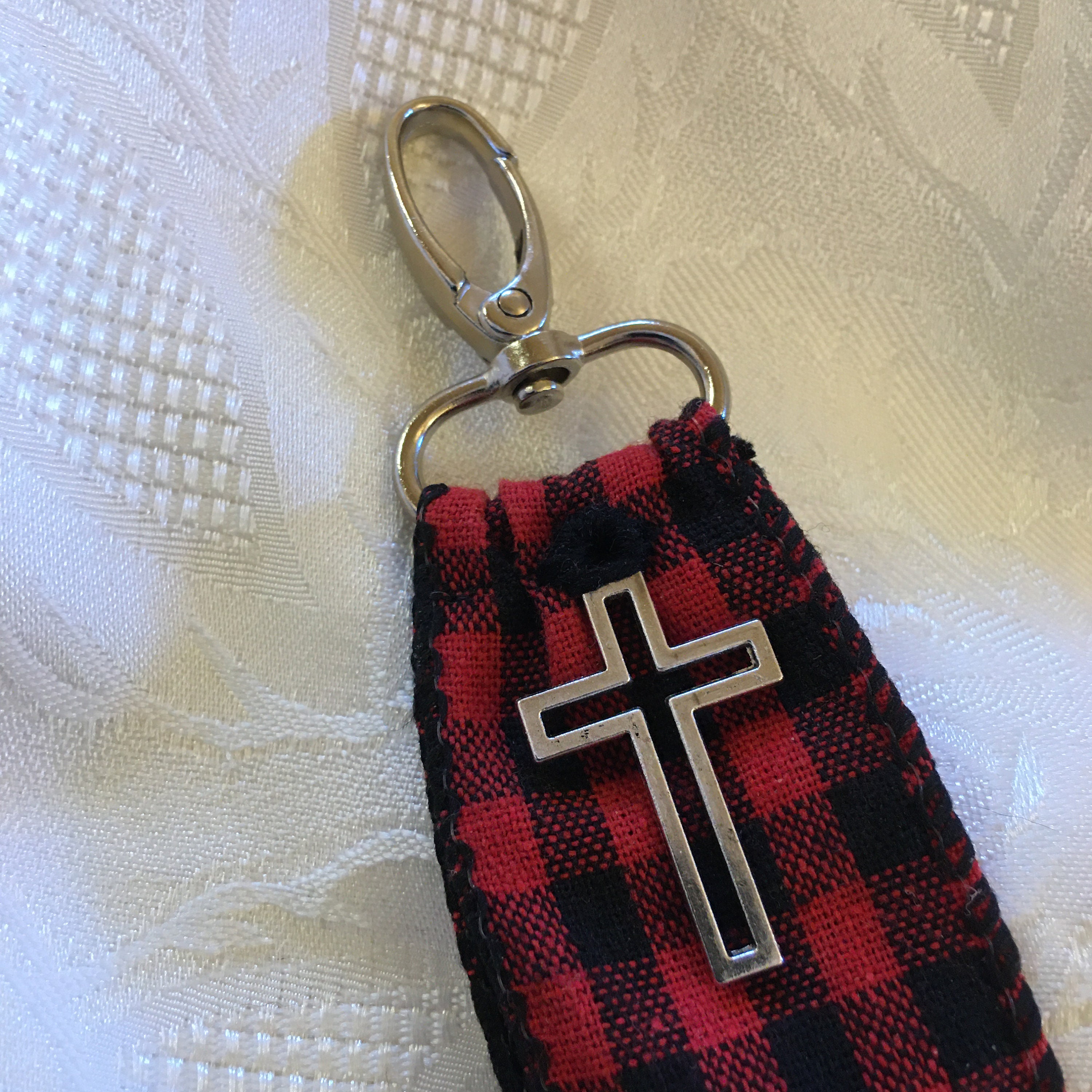 Christian LUGGAGE TAG, unique identifier, easy to find suitcase at airport, clips on luggage, Christmas travel, free shipping!