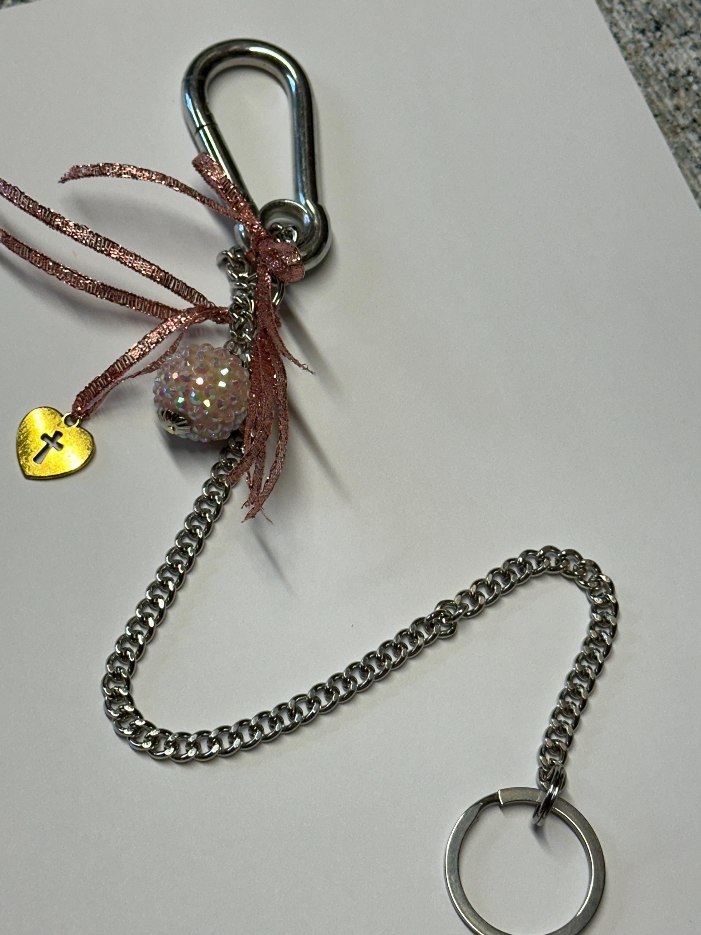 Never Lose Your Keys! Copper Sparkle! Purse Chain, Handbag Chain, Christian Keychain, Christian Gift for a Friend, 12" Chain Clips to Purse