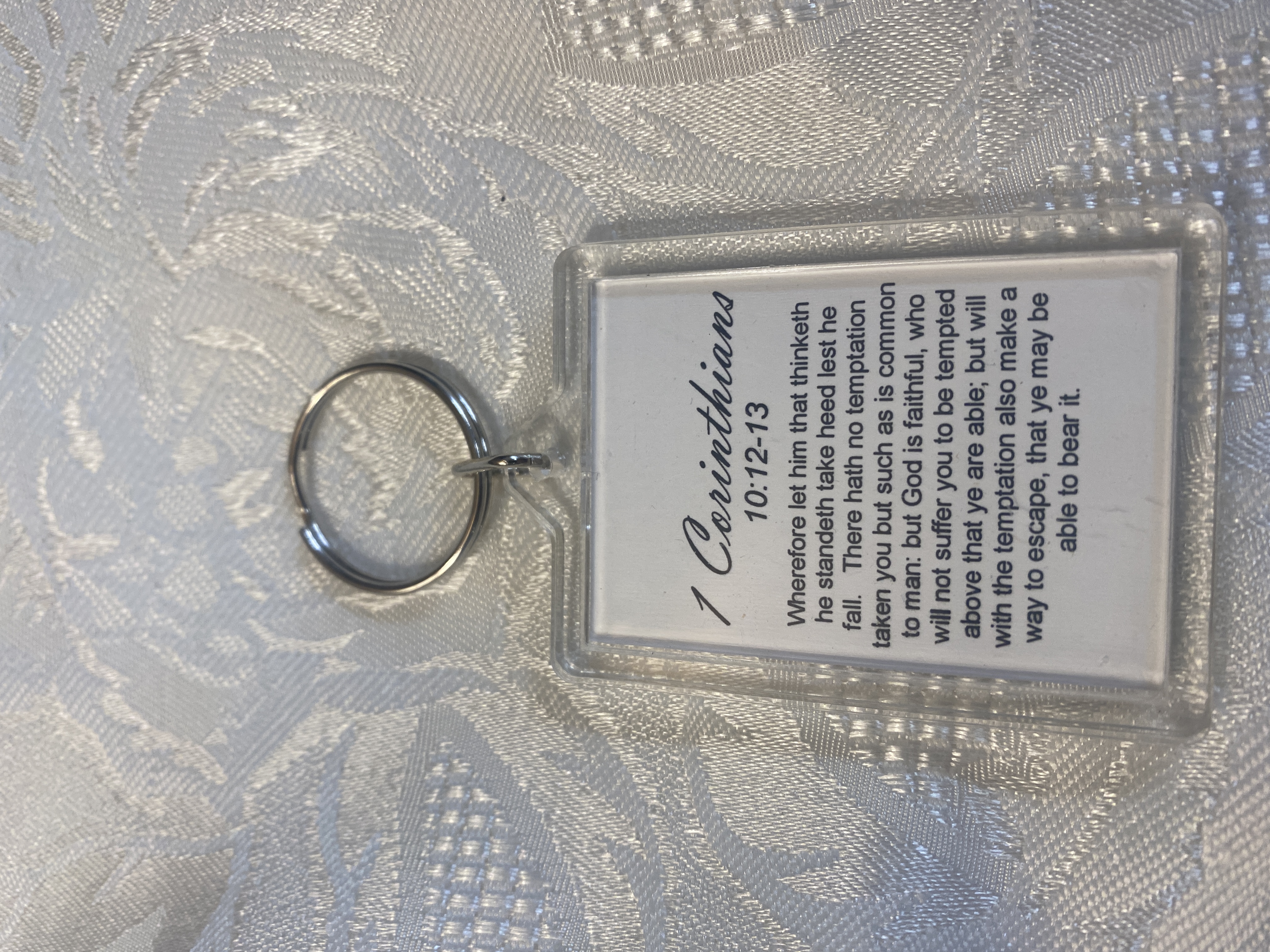 ESCAPE Christian Keychain 1 Corinthians with key ring great gift for an friend, Christian accessory
