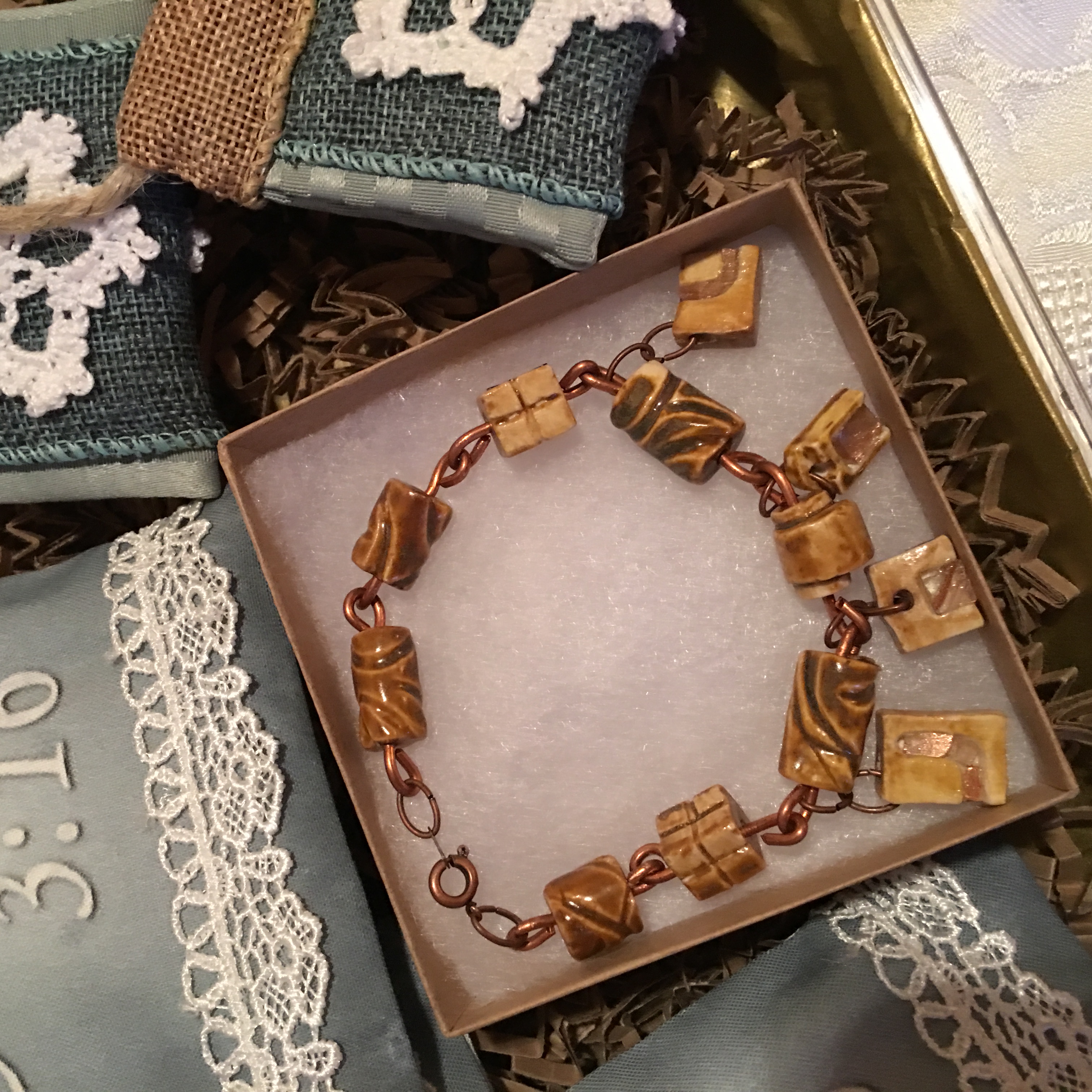 GIFT SET! God's Grace 3 sachets, 2 hanging sachets and 1 porcelain bracelet; Great gift!