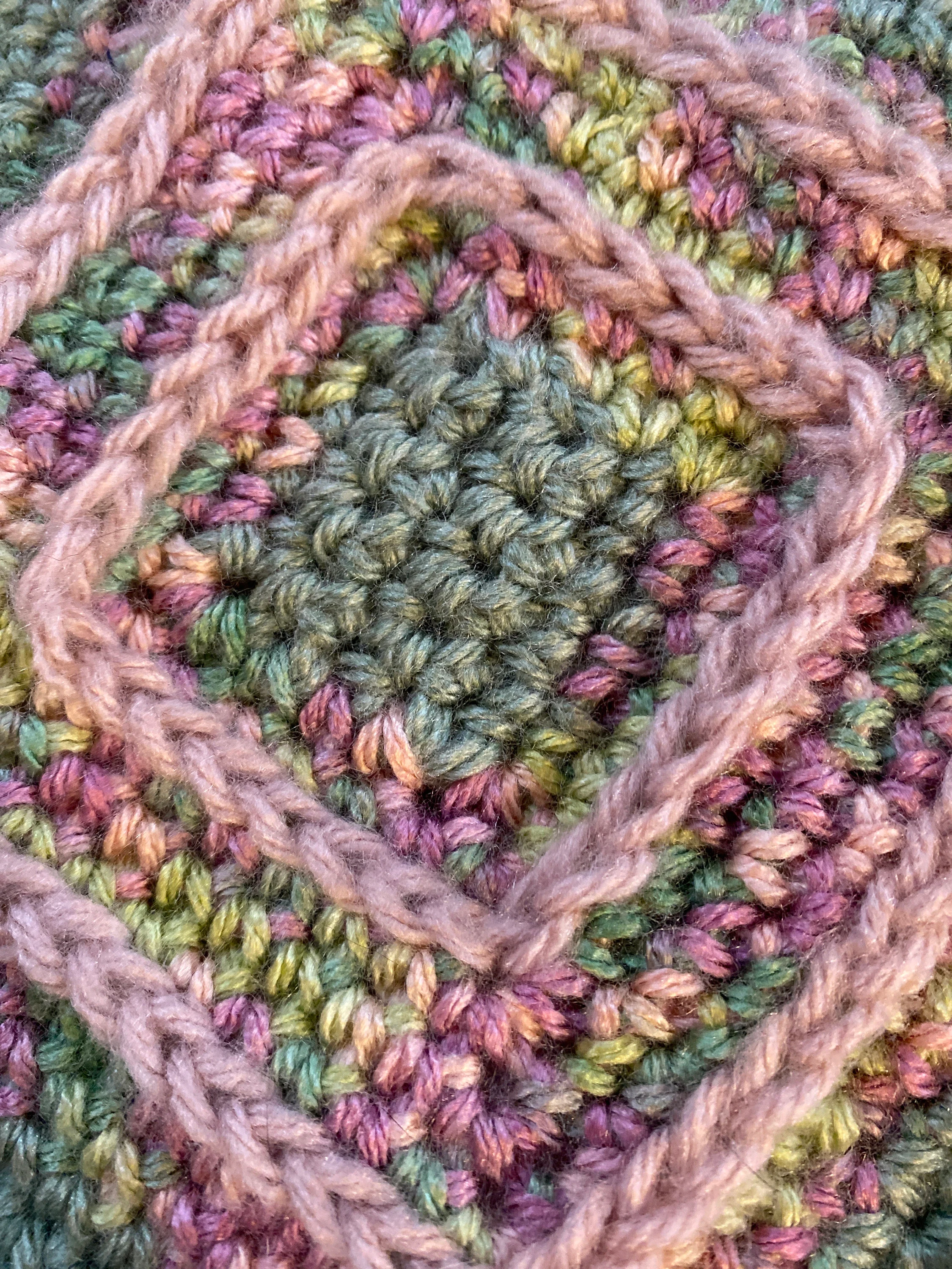 2 kitchen potholders, artist original design fabric, Jesus Loves You, Hope, beautiful and thick crochet potholders with quilt batting inside