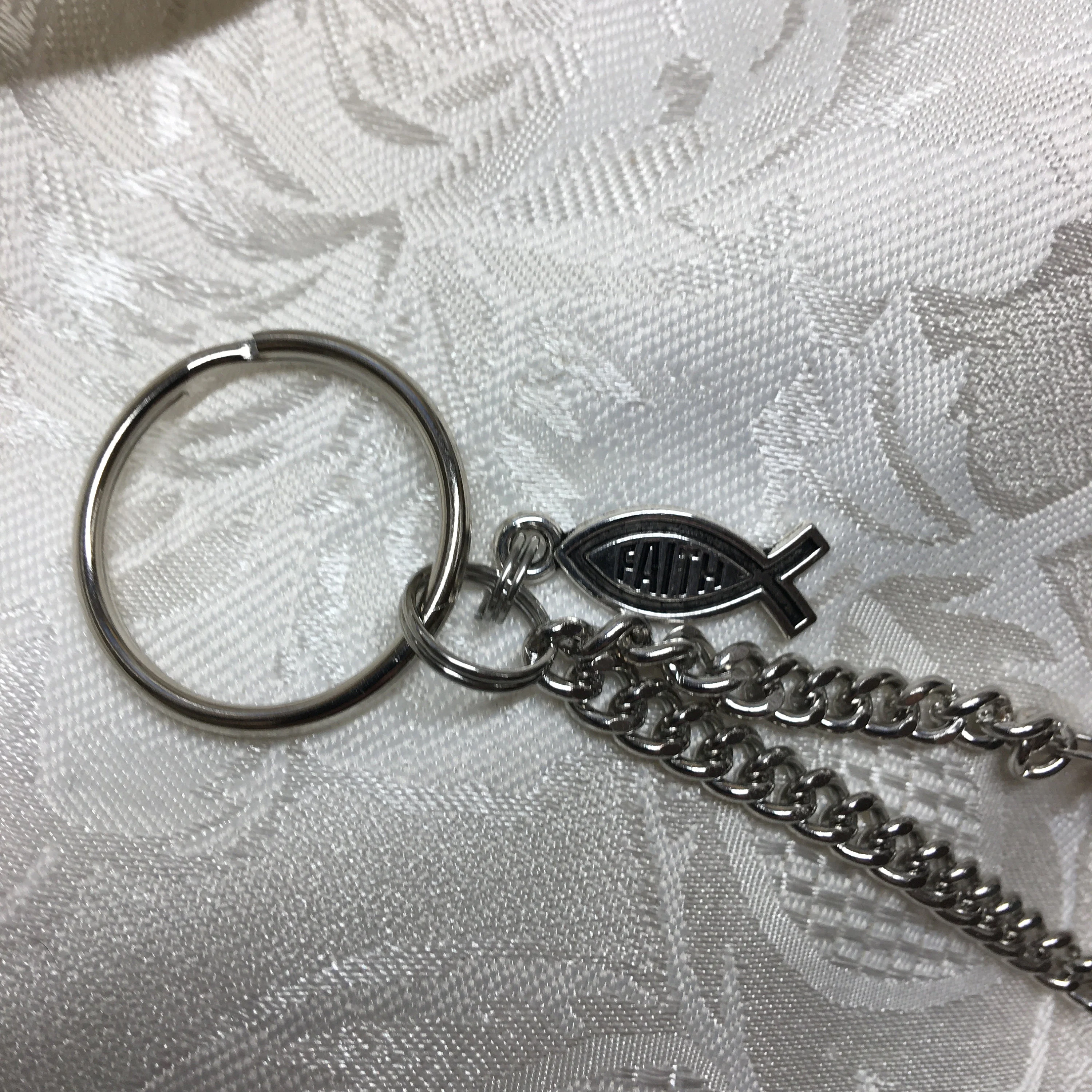 Christian Keychain Always Love with key ring, faith charm, pink tassel, chain, great gift for Christmas, for friend, Matthew 22 Scripture