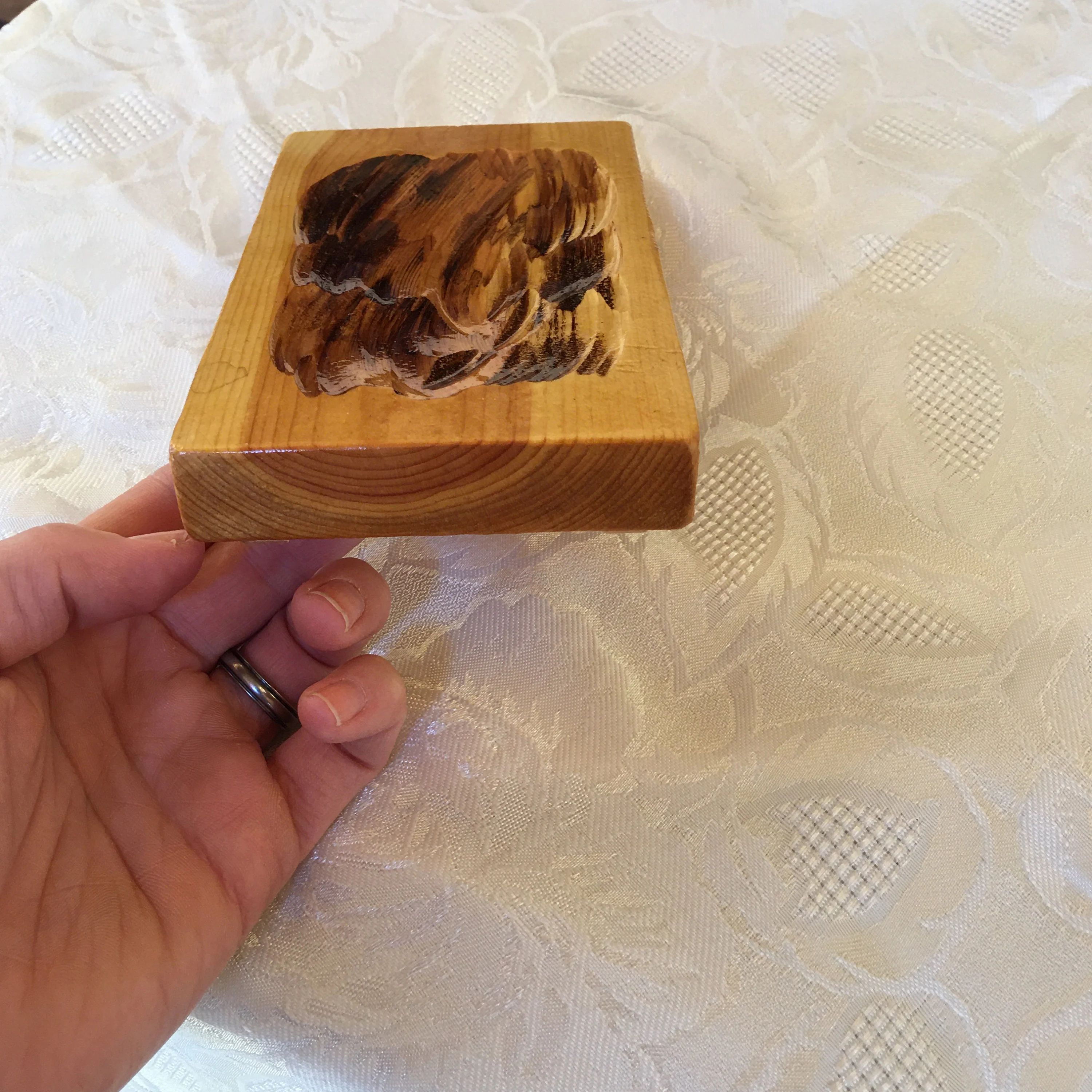 Beautiful wooden hand made soap dish with texture and unique design, bathroom accessory, bathroom decor