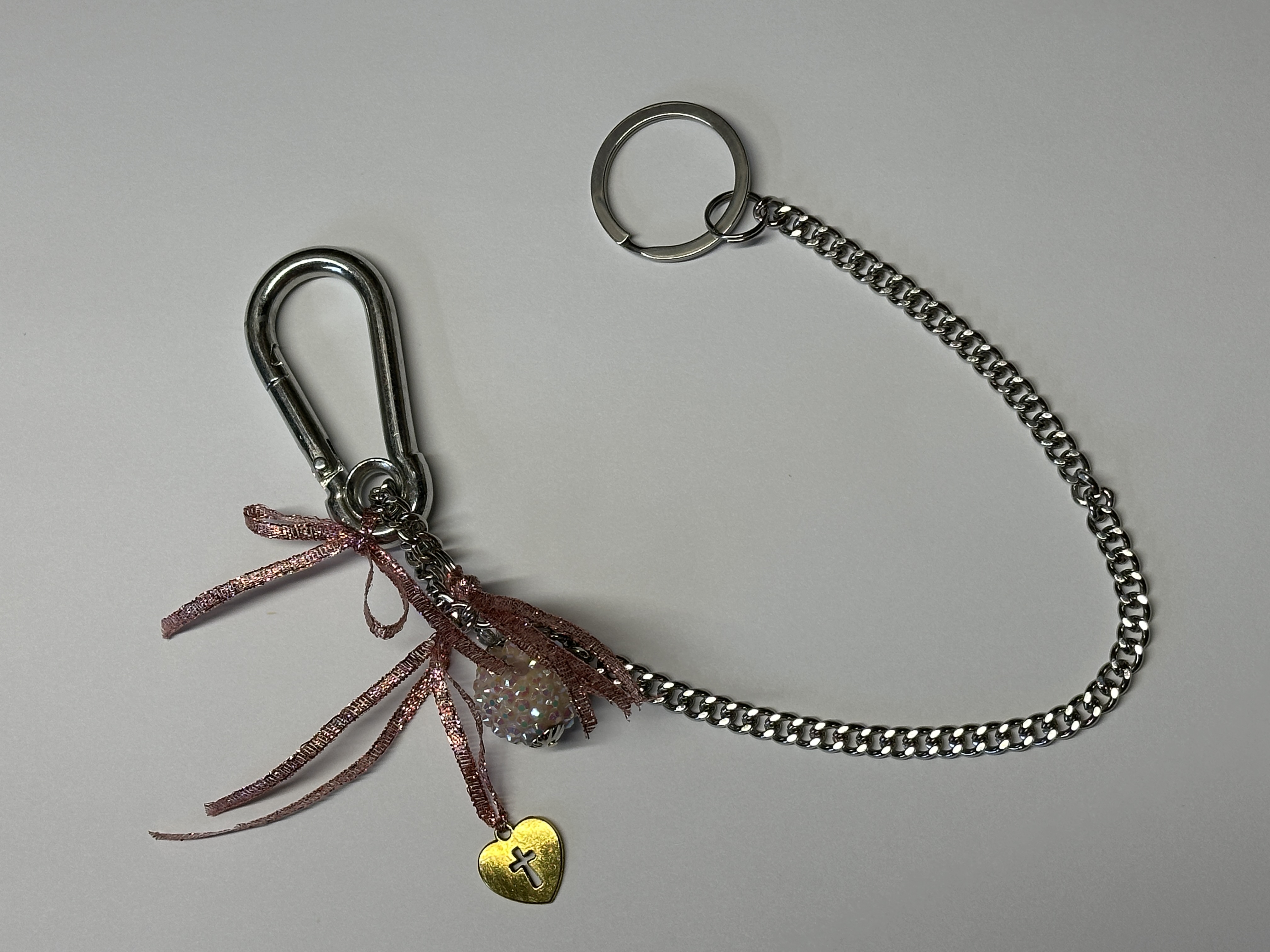 Never Lose Your Keys! Copper Sparkle! Purse Chain, Handbag Chain, Christian Keychain, Christian Gift for a Friend, 12" Chain Clips to Purse