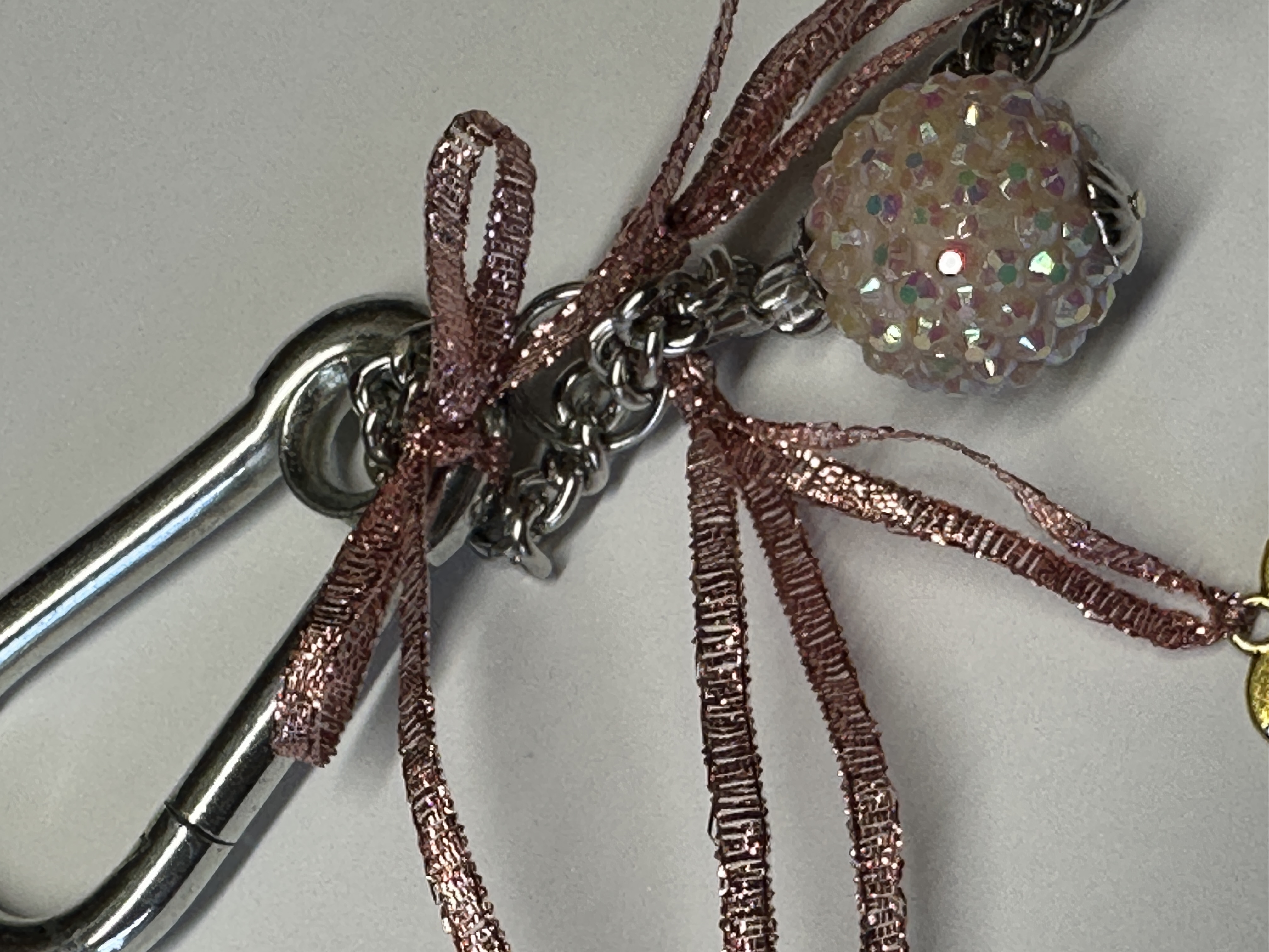 Never Lose Your Keys! Copper Sparkle! Purse Chain, Handbag Chain, Christian Keychain, Christian Gift for a Friend, 12" Chain Clips to Purse