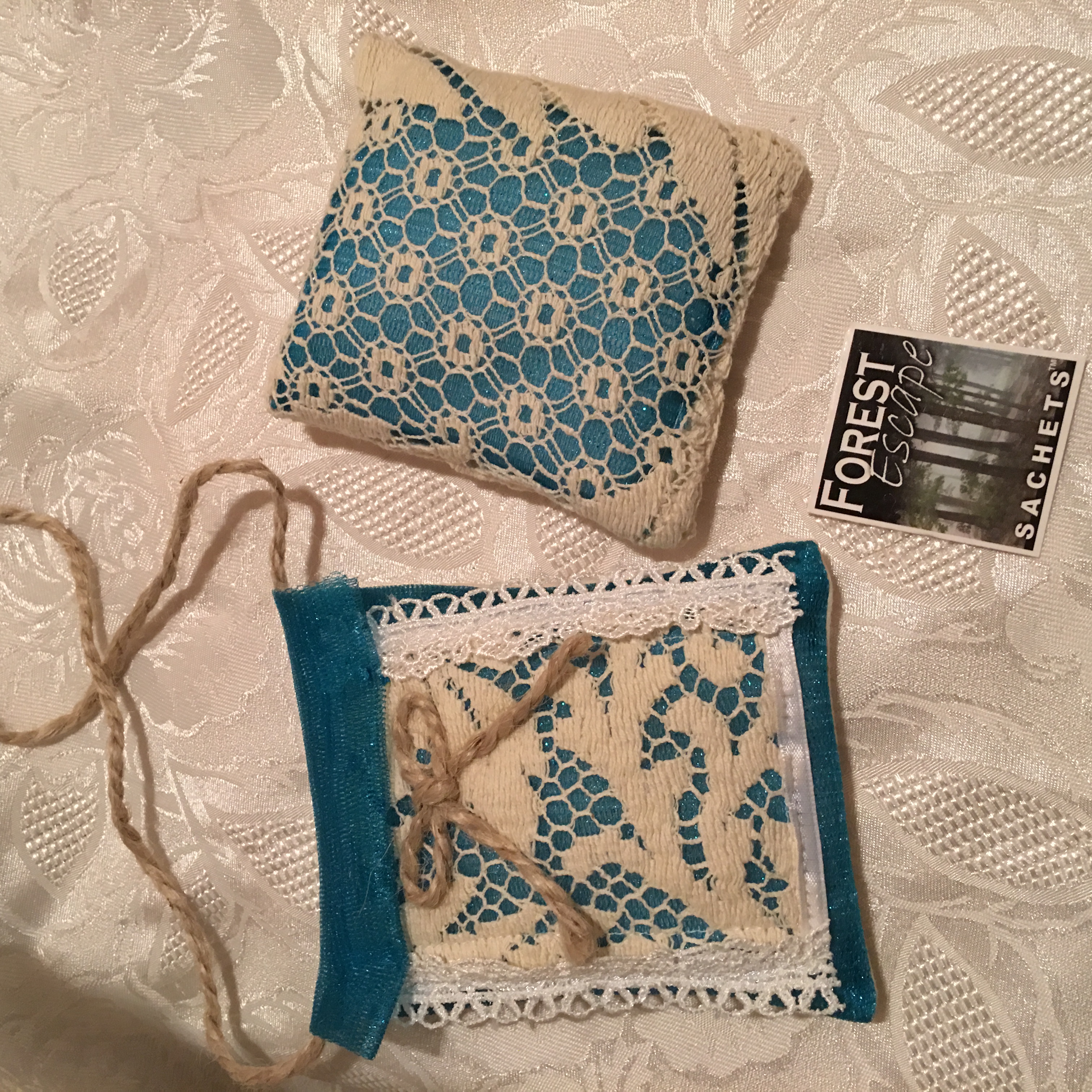 SET! WATERFALL DREAM 1 Drawer Sachet and 1 Hanging Sachet! fresh orange and green melon, rose, and mint