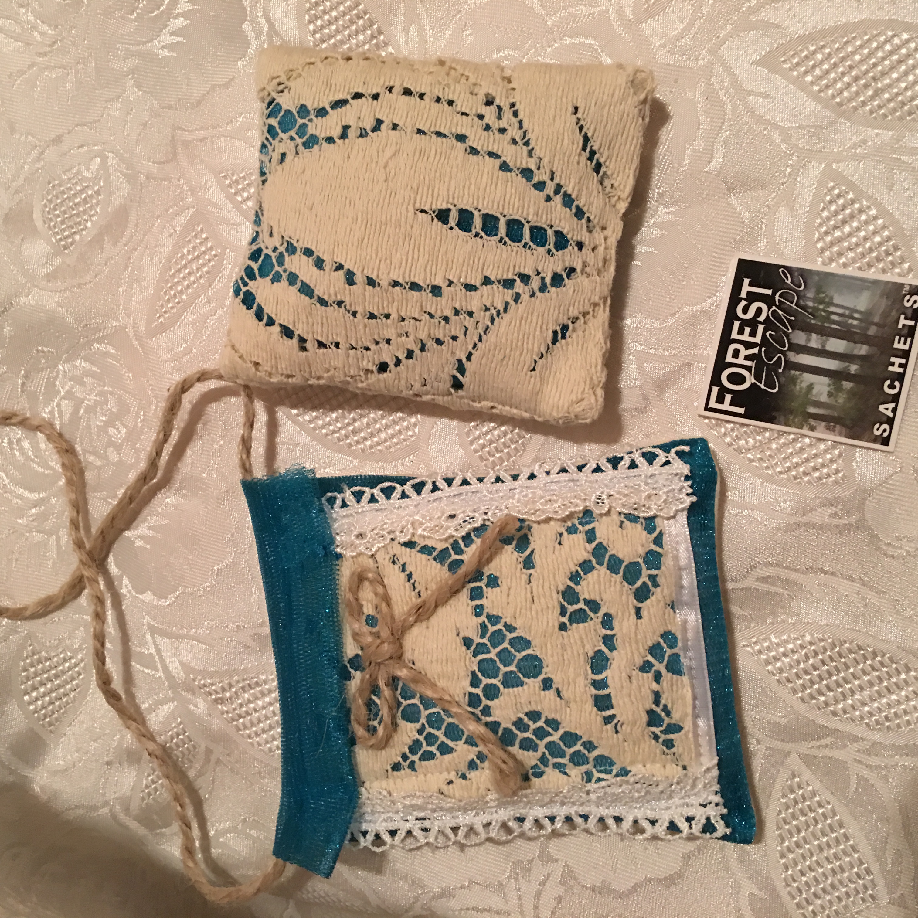 SET! WATERFALL DREAM 1 Drawer Sachet and 1 Hanging Sachet! fresh orange and green melon, rose, and mint