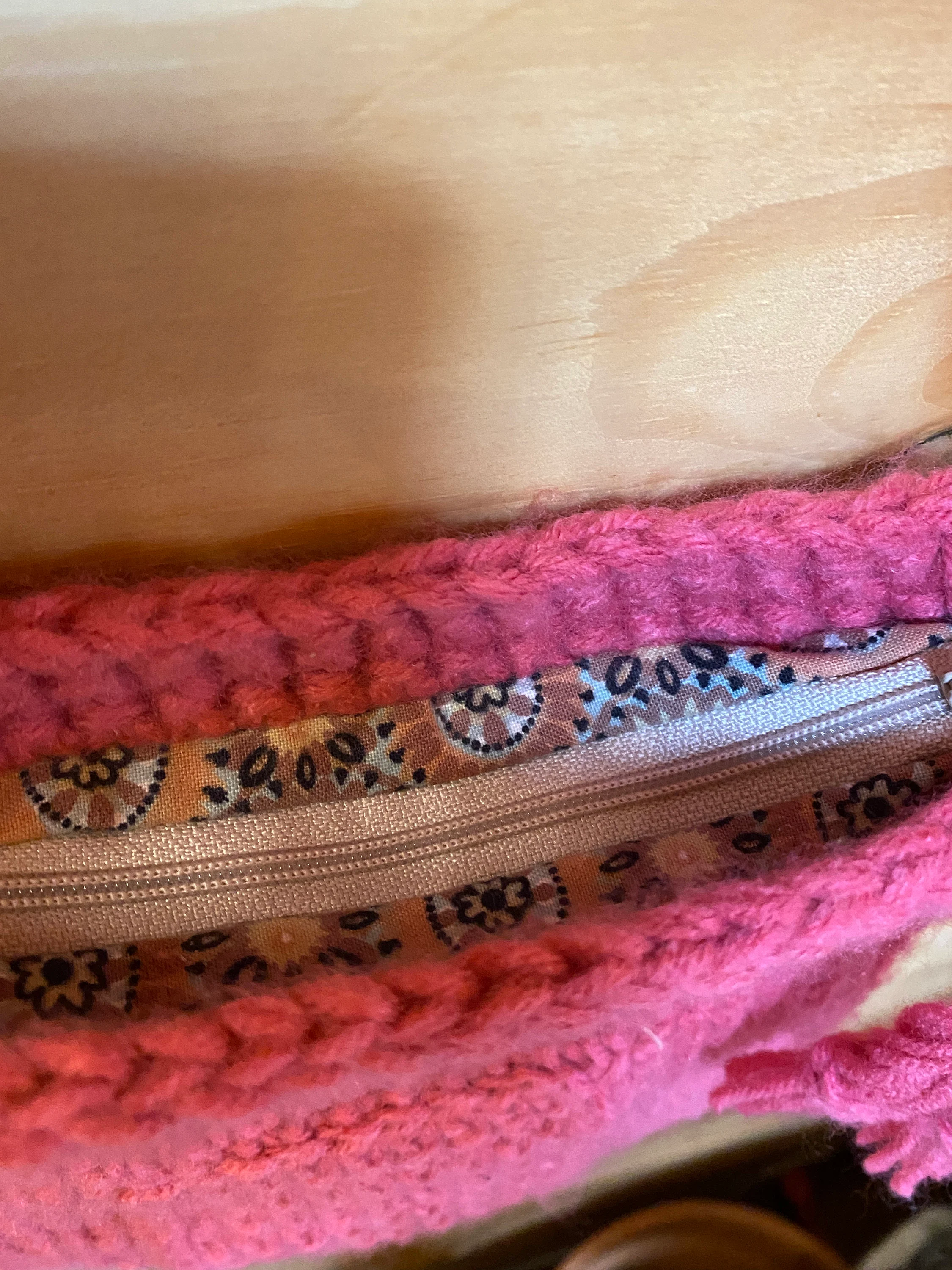 God of Hope handmade crocheted purse, lined handbag, Christian Romans 15:13 keyring