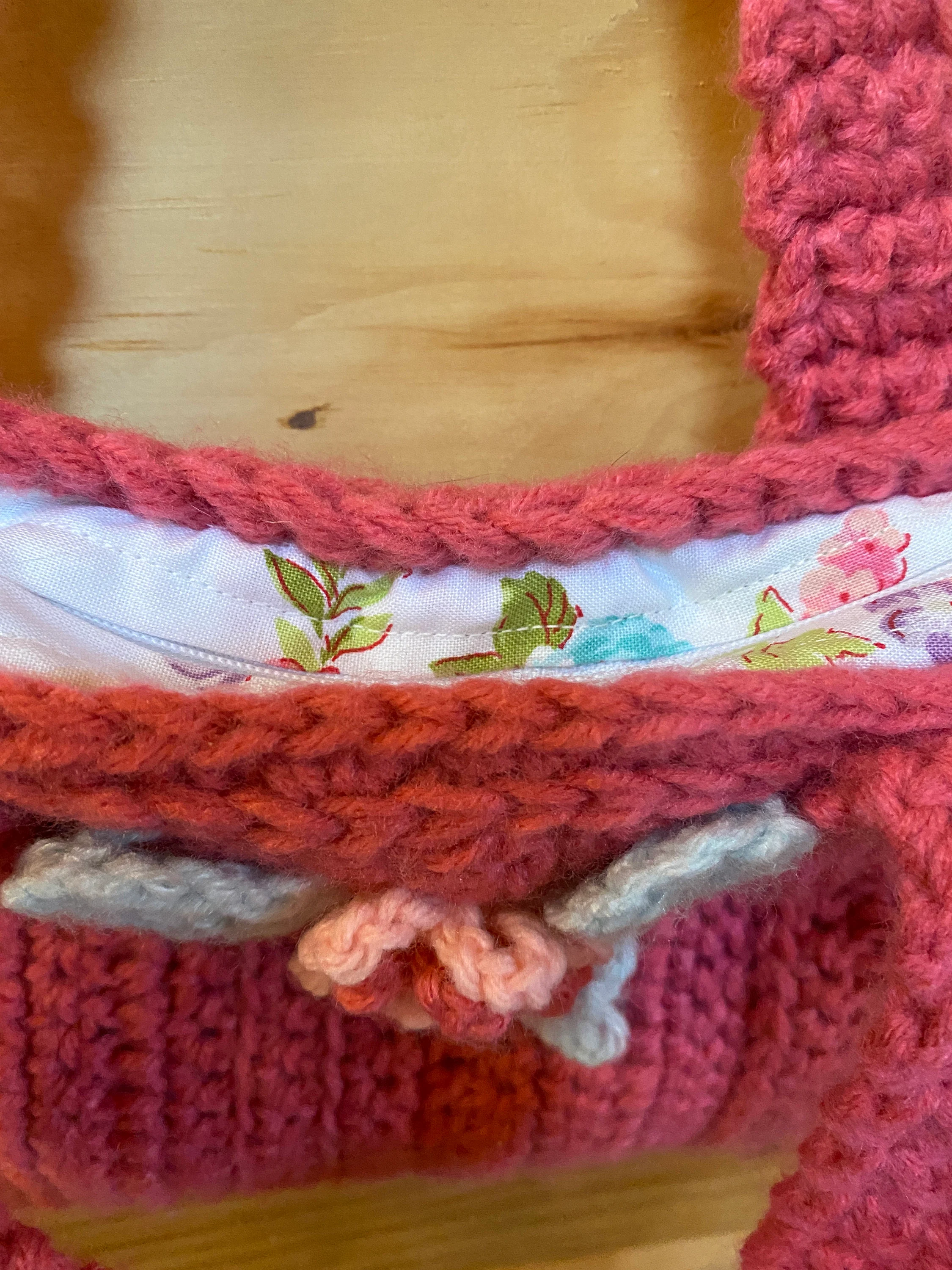 With God All Things Are Possible handmade crocheted purse, lined handbag, Christian charms