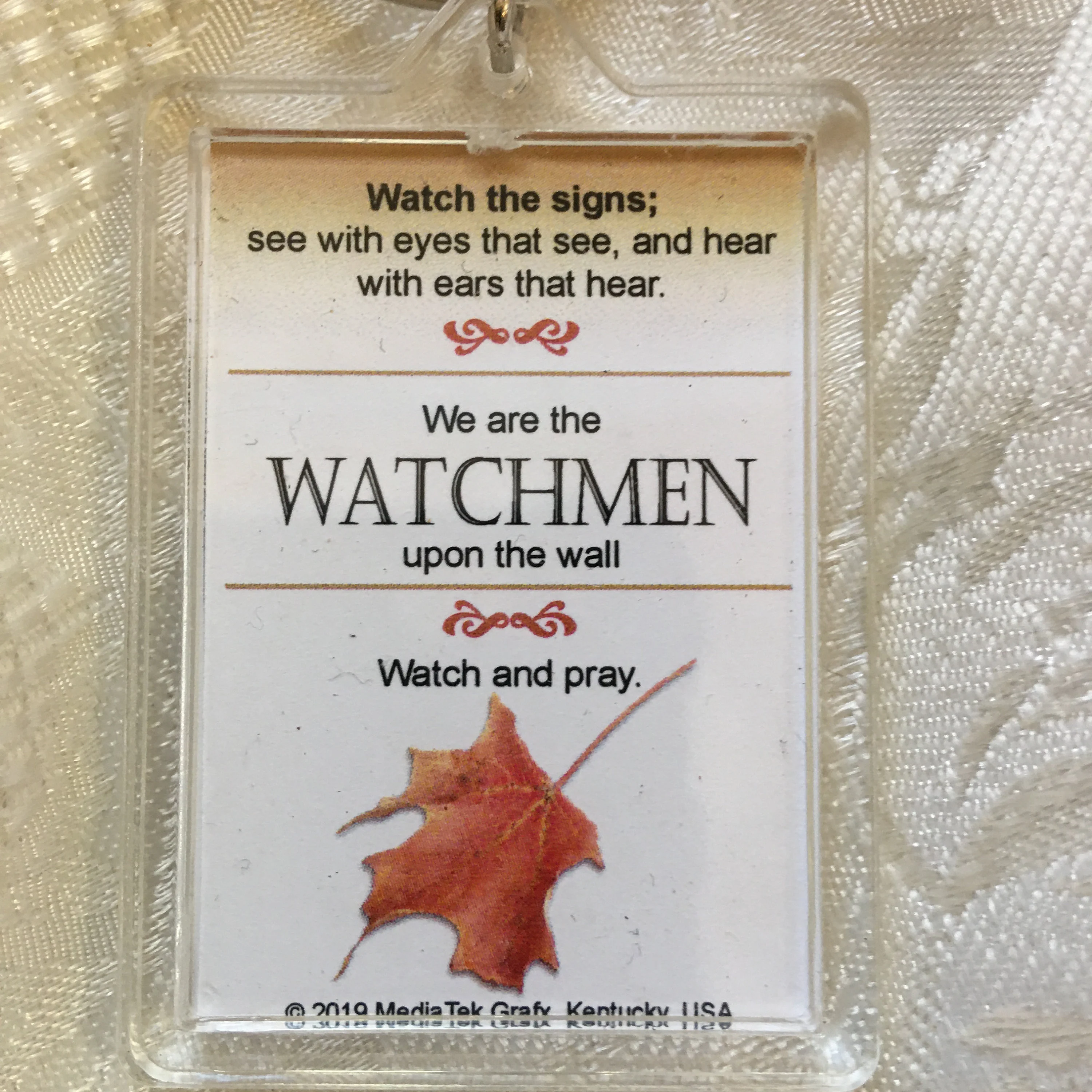 Watchmen Upon the Wall Christian Keychain Ecclesiastes 3:1-8 with key ring great gift for Christmas gift for friend