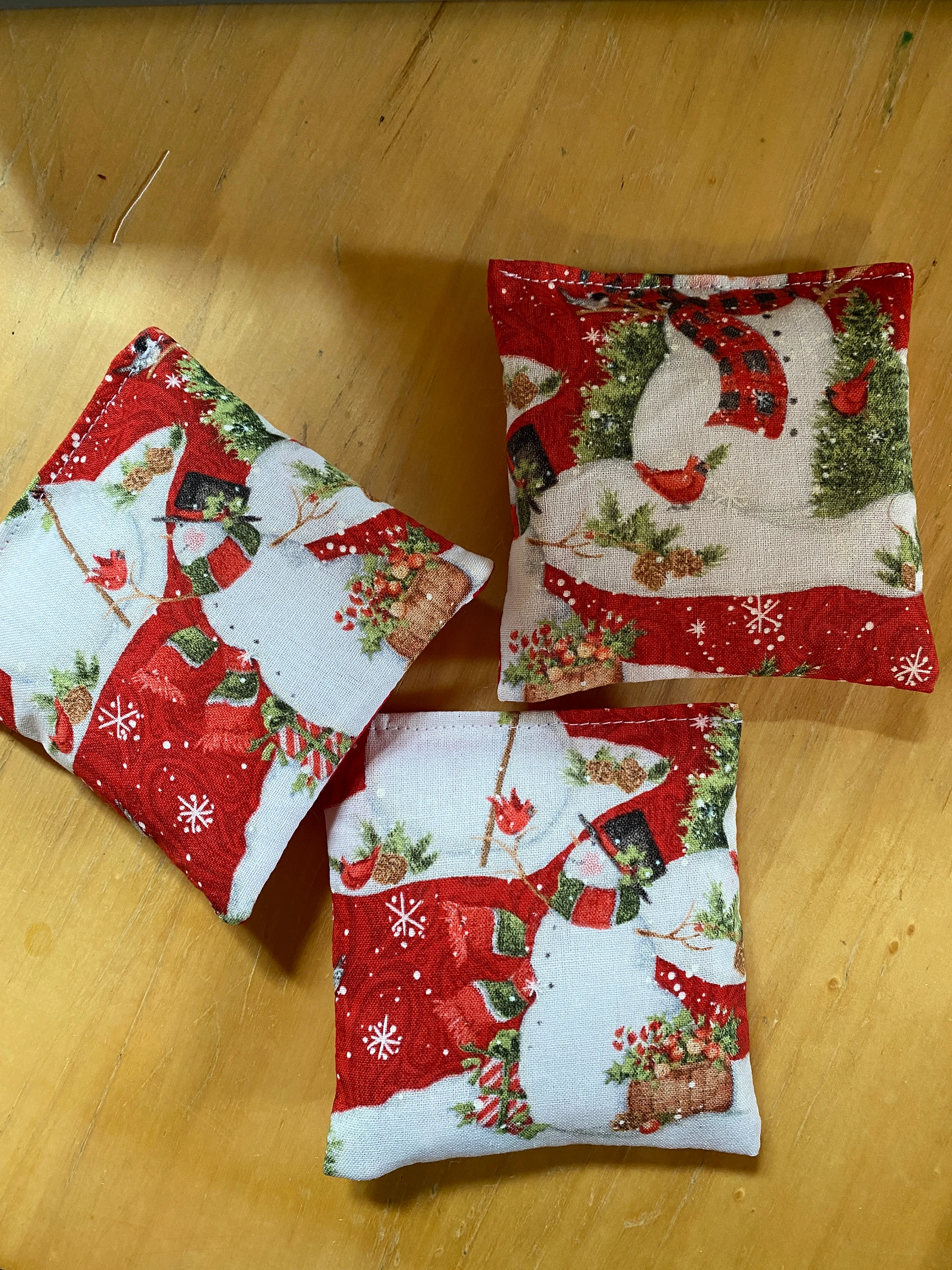 3 SACHETS Candy Cane fragrance oil Christmas Snowman Sachets, drawer sachets